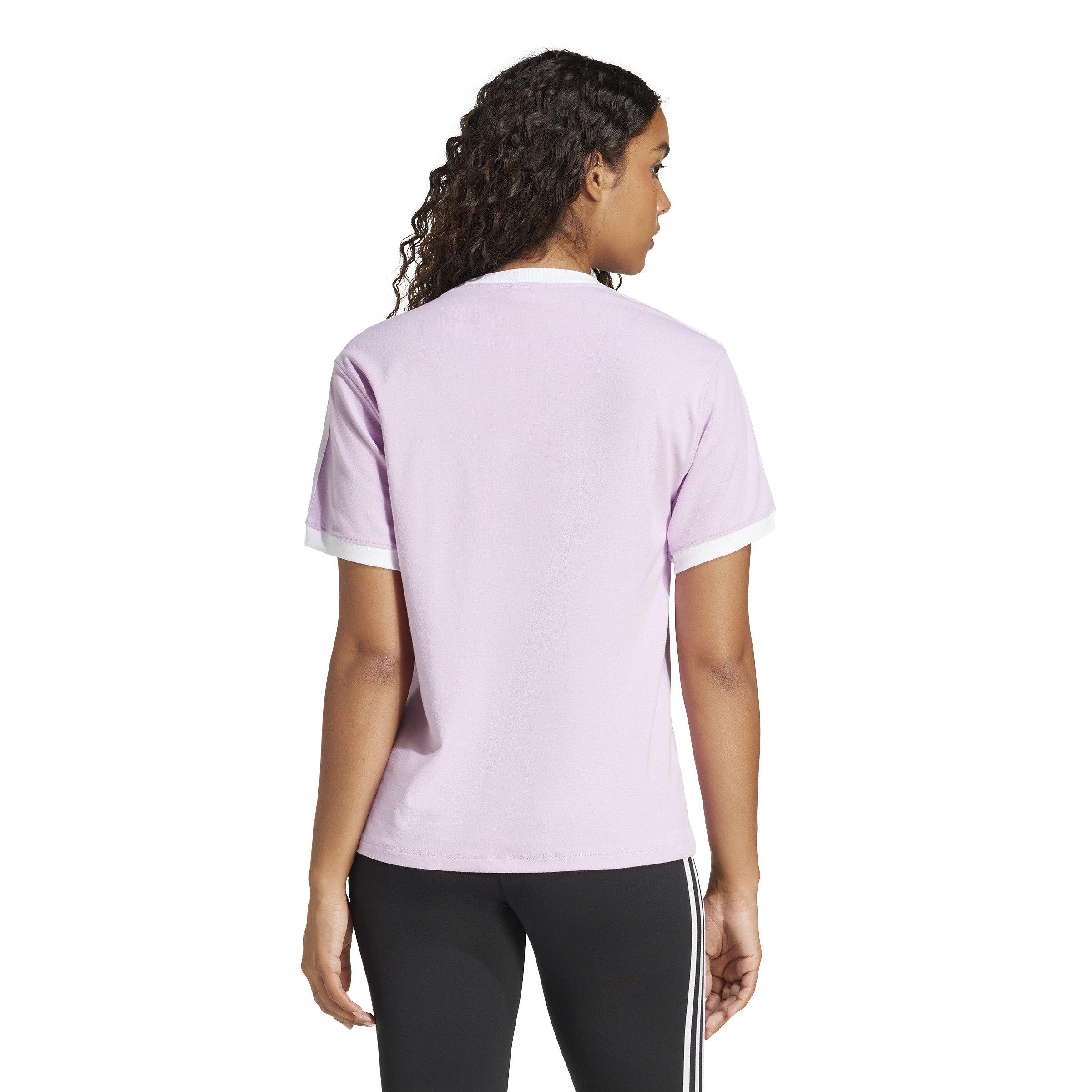 adidas Originals Women's 3-Stripes T-Shirt -Purple - PURPLE Thumbnail View 2