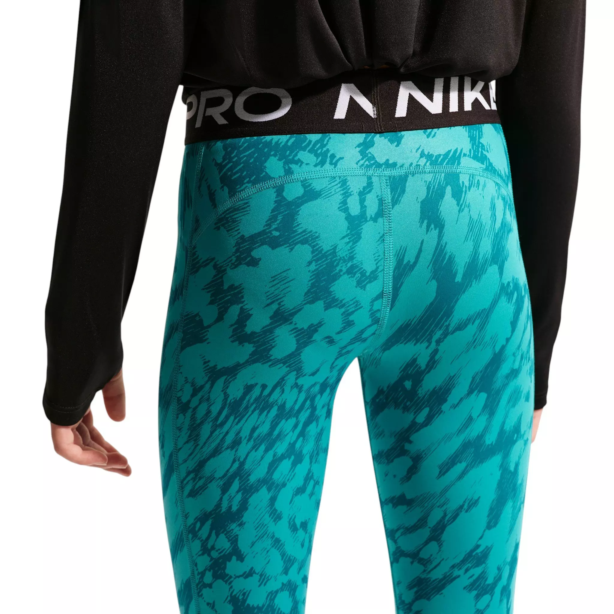 Nike Big Girls' Pro AOP Sports Leggings - Green - GREEN