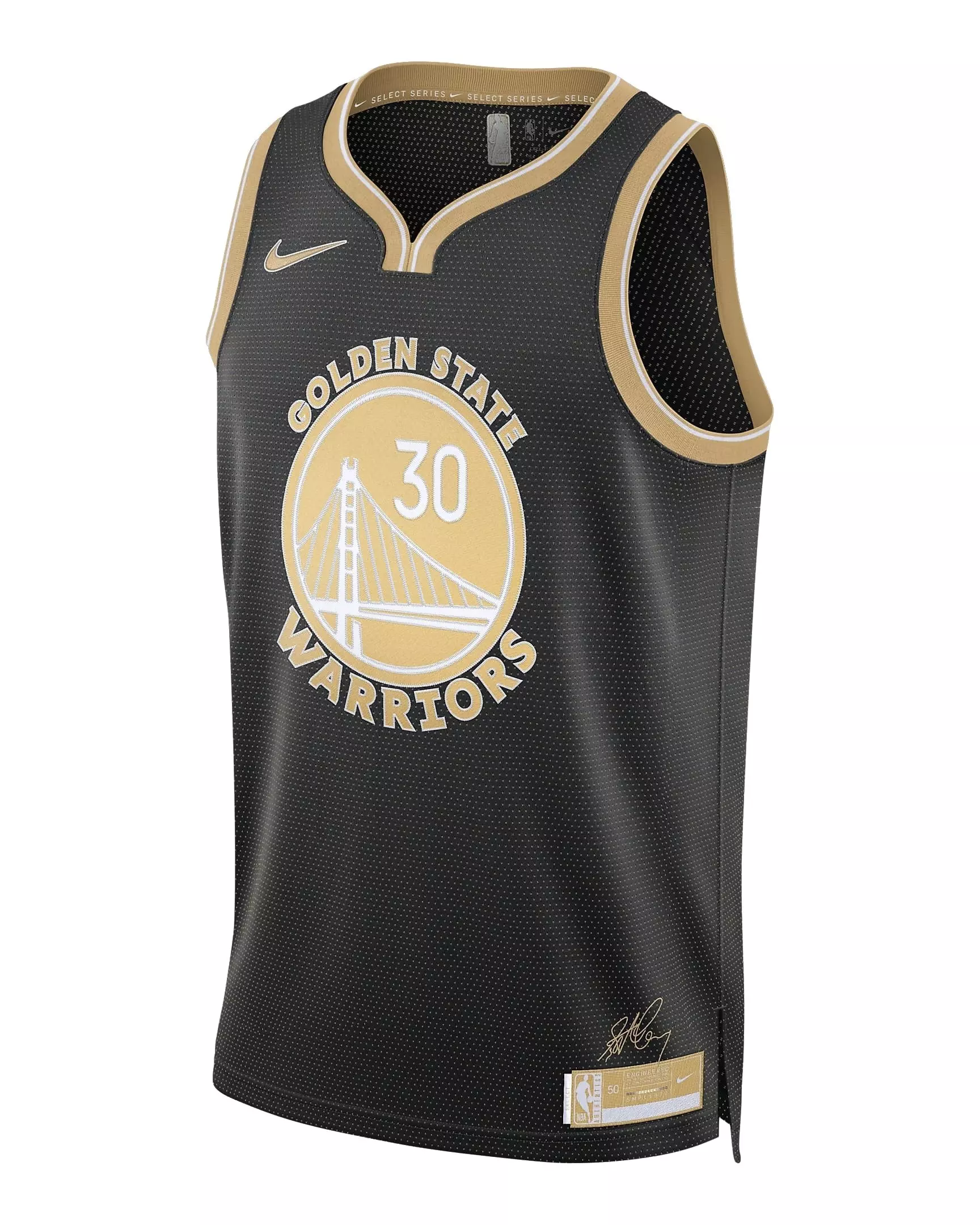 Nike Men's Stephen Curry Golden State Warriors 2024 Select Series Dri-FIT NBA Swingman Jersey -Black/Gold - BLACK/GOLD
