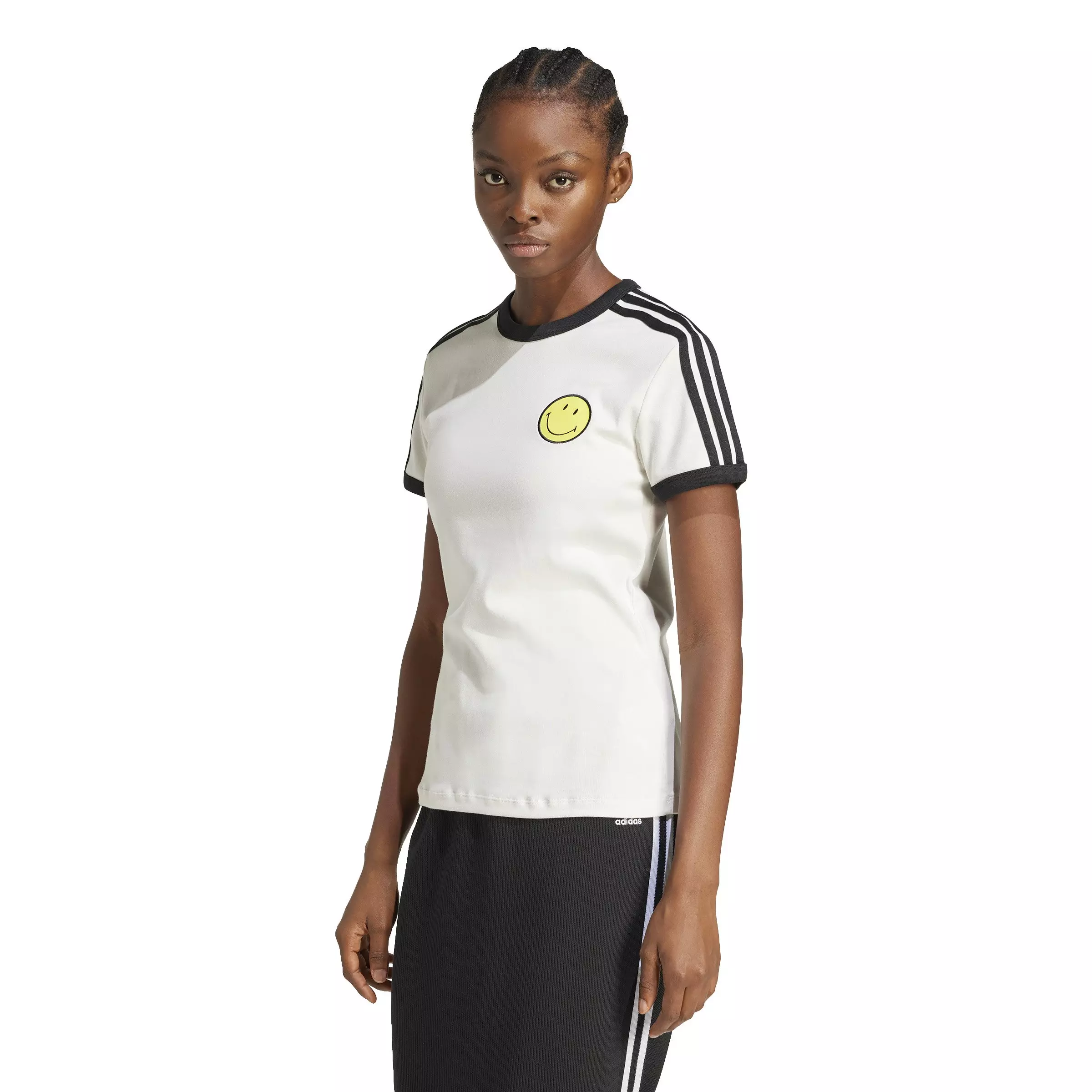 adidas Originals Women's Smiley Cali T-Shirt -White - WHITE
