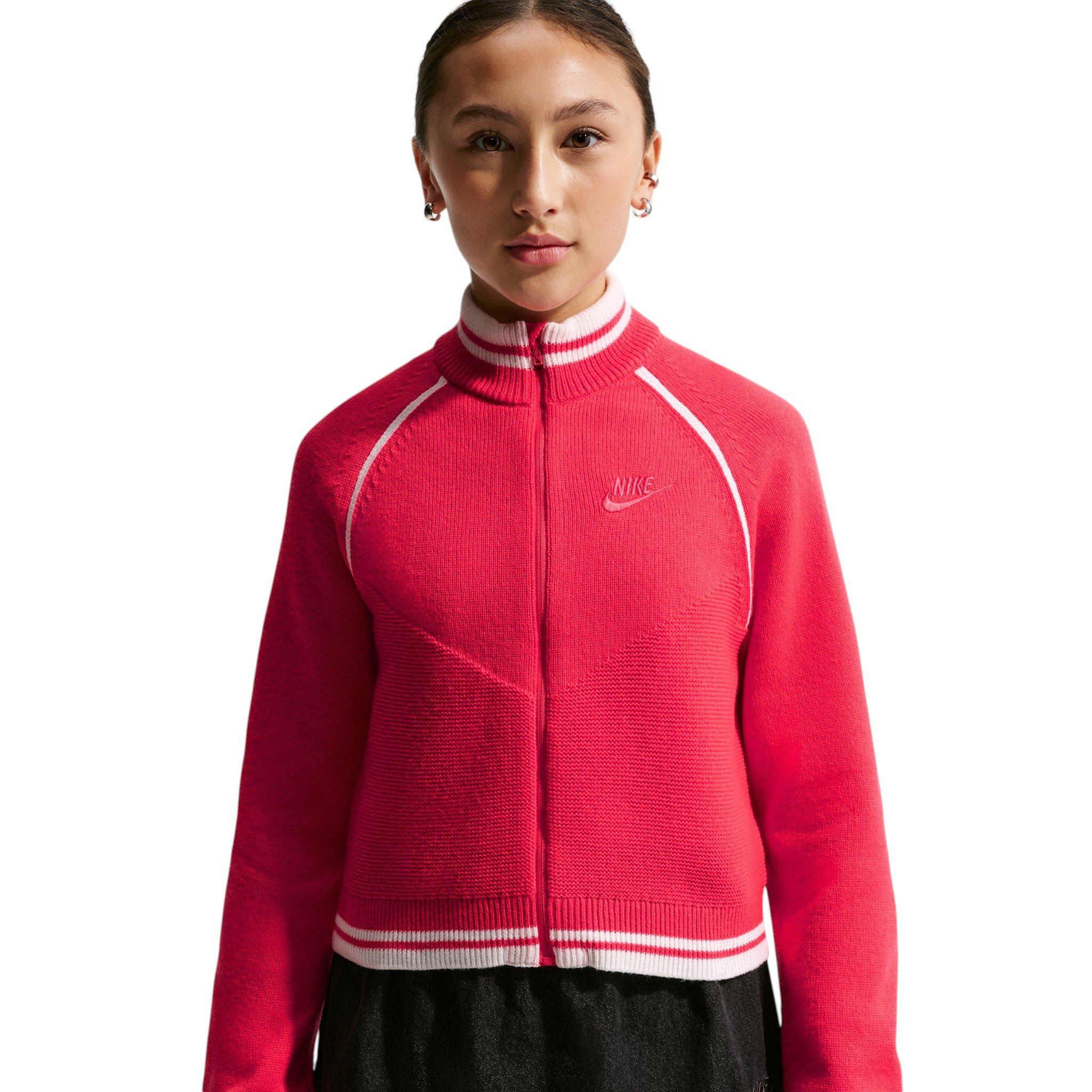 Nike Sportswear Collection Big Girls' Red Sweater Track Jacket