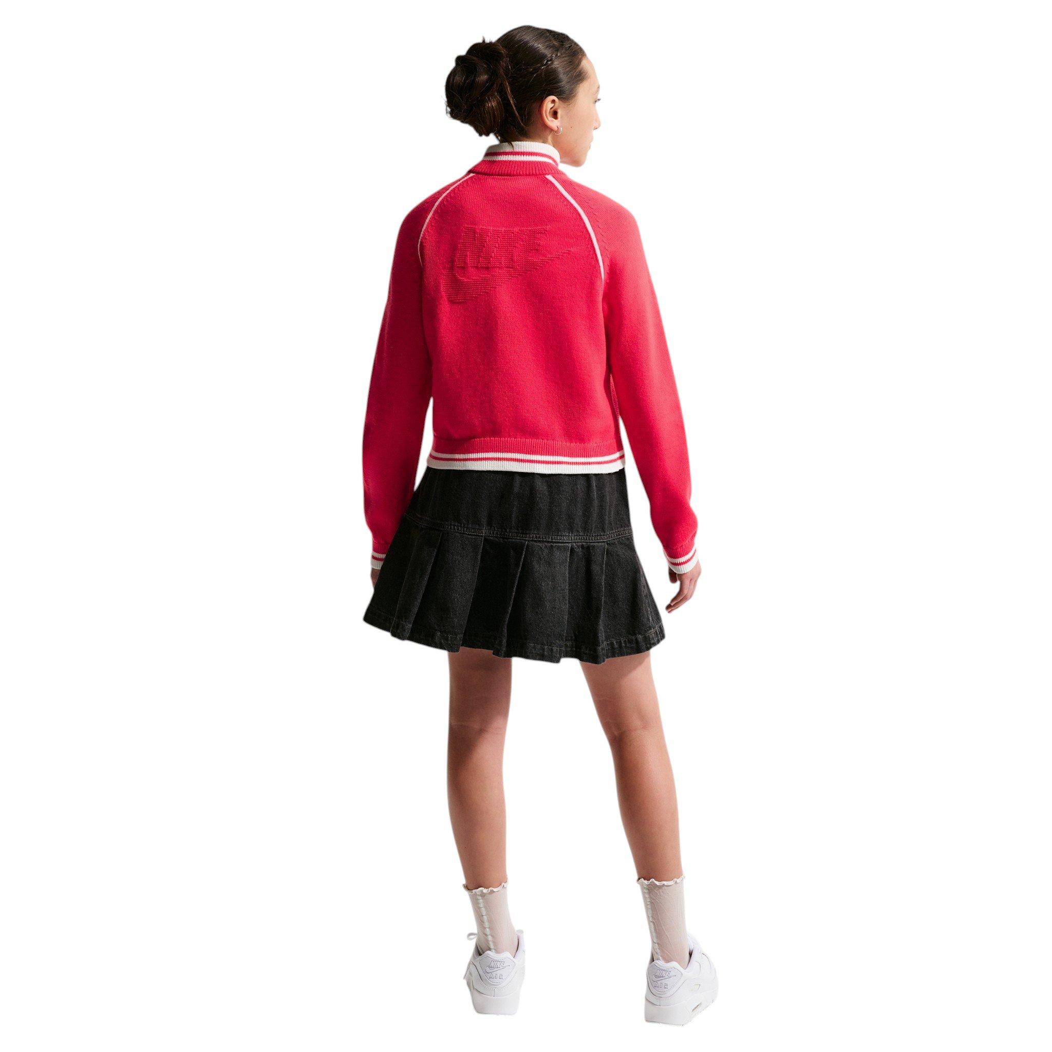 Nike Sportswear Collection Big Girls' Red Sweater Track Jacket