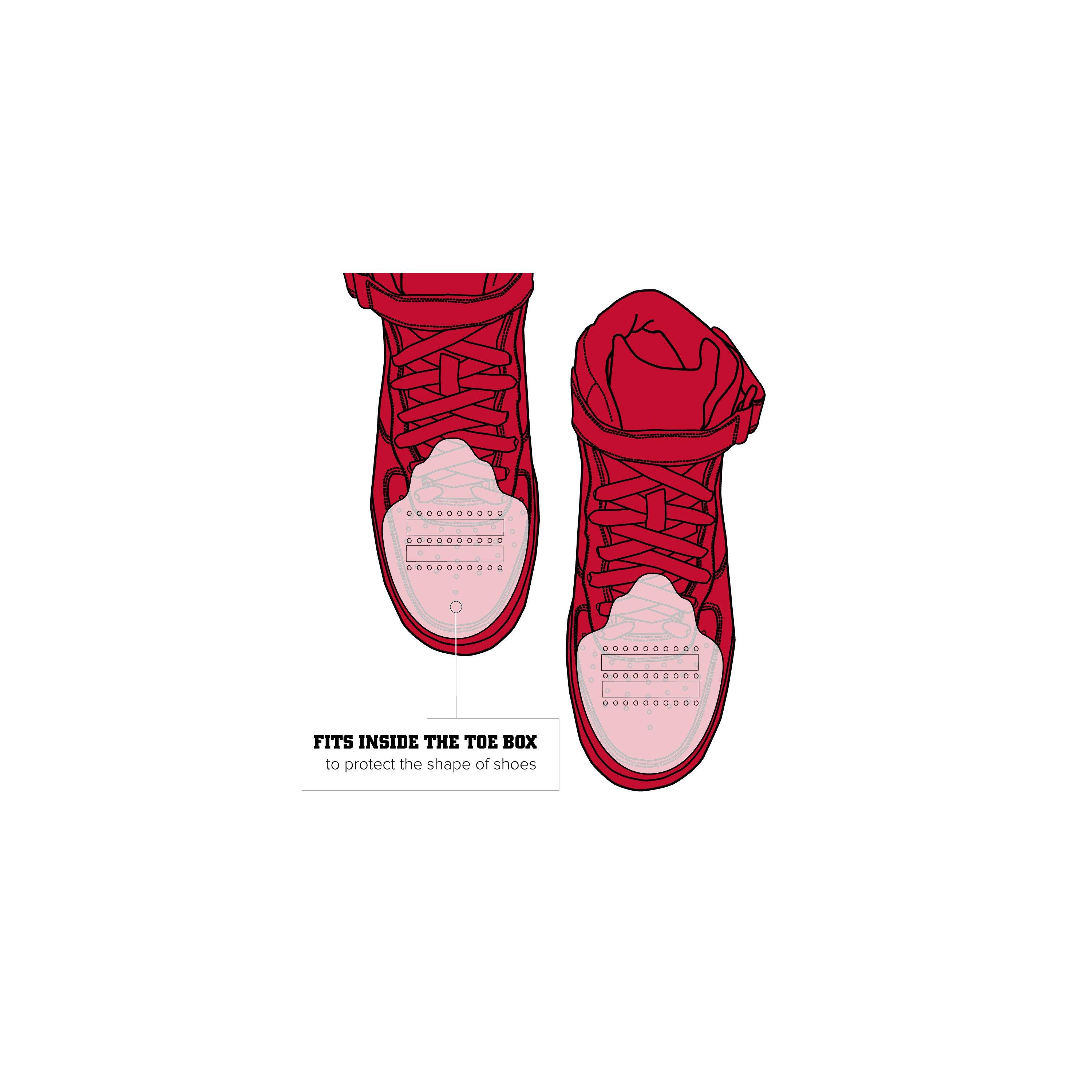 Forcefield Unisex-Adult Sneaker Toebox Crease Preventers Schoenboom, Zwart, S