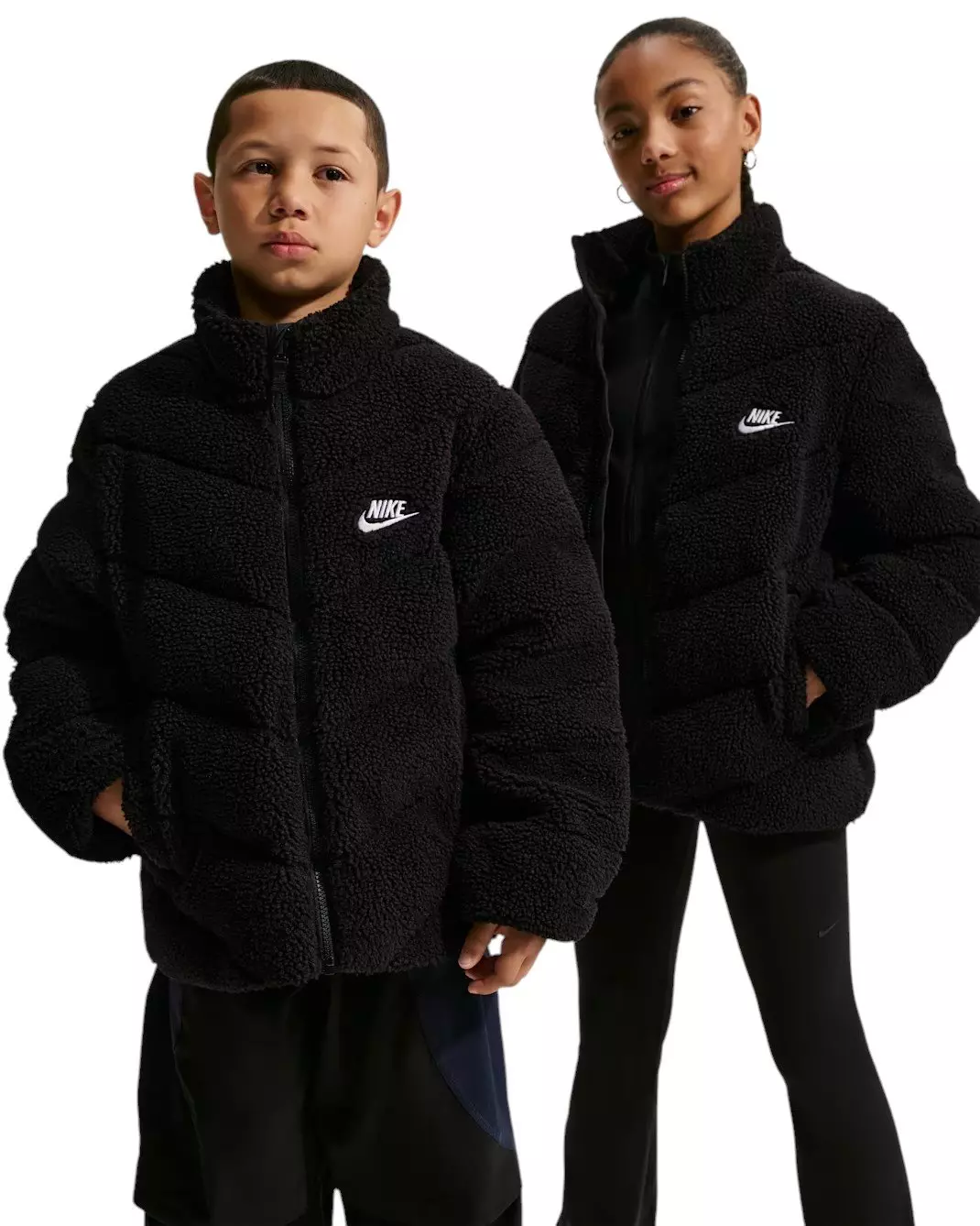 Nike Big Kids' Sportswear Therma-FIT Loose Puffer Jacket - Black - BLACK