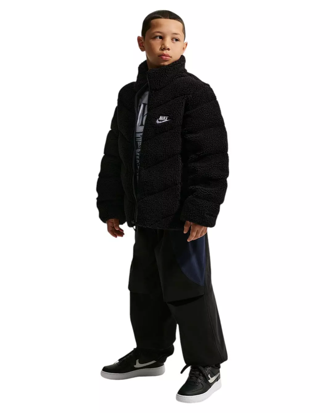 Nike Big Kids' Sportswear Therma-FIT Loose Puffer Jacket - Black - BLACK