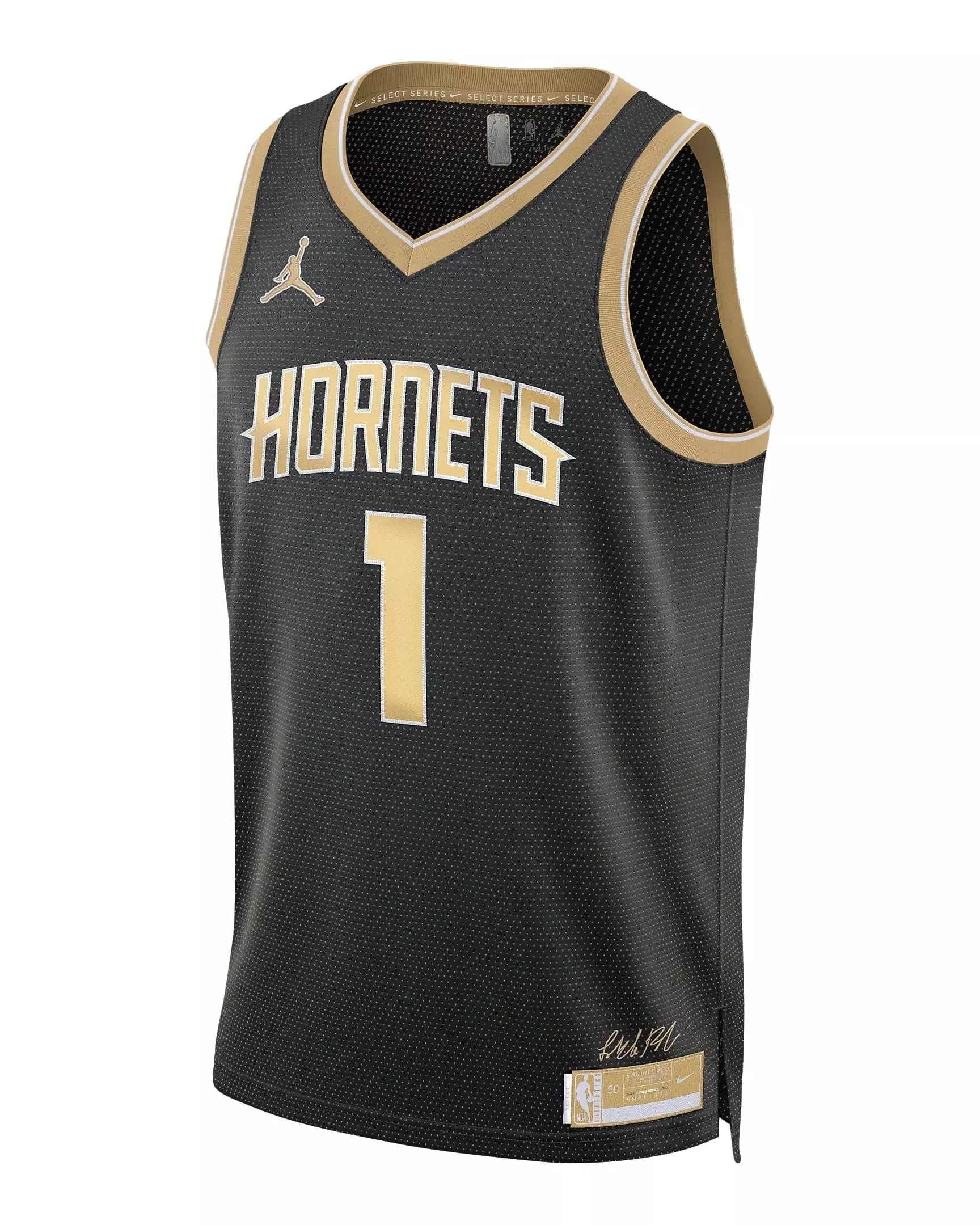 Jordan Men's LaMelo Ball Charlotte Hornets 2024 Select Series Dri-FIT NBA Swingman Jersey -Black/Gold - BLACK/GOLD