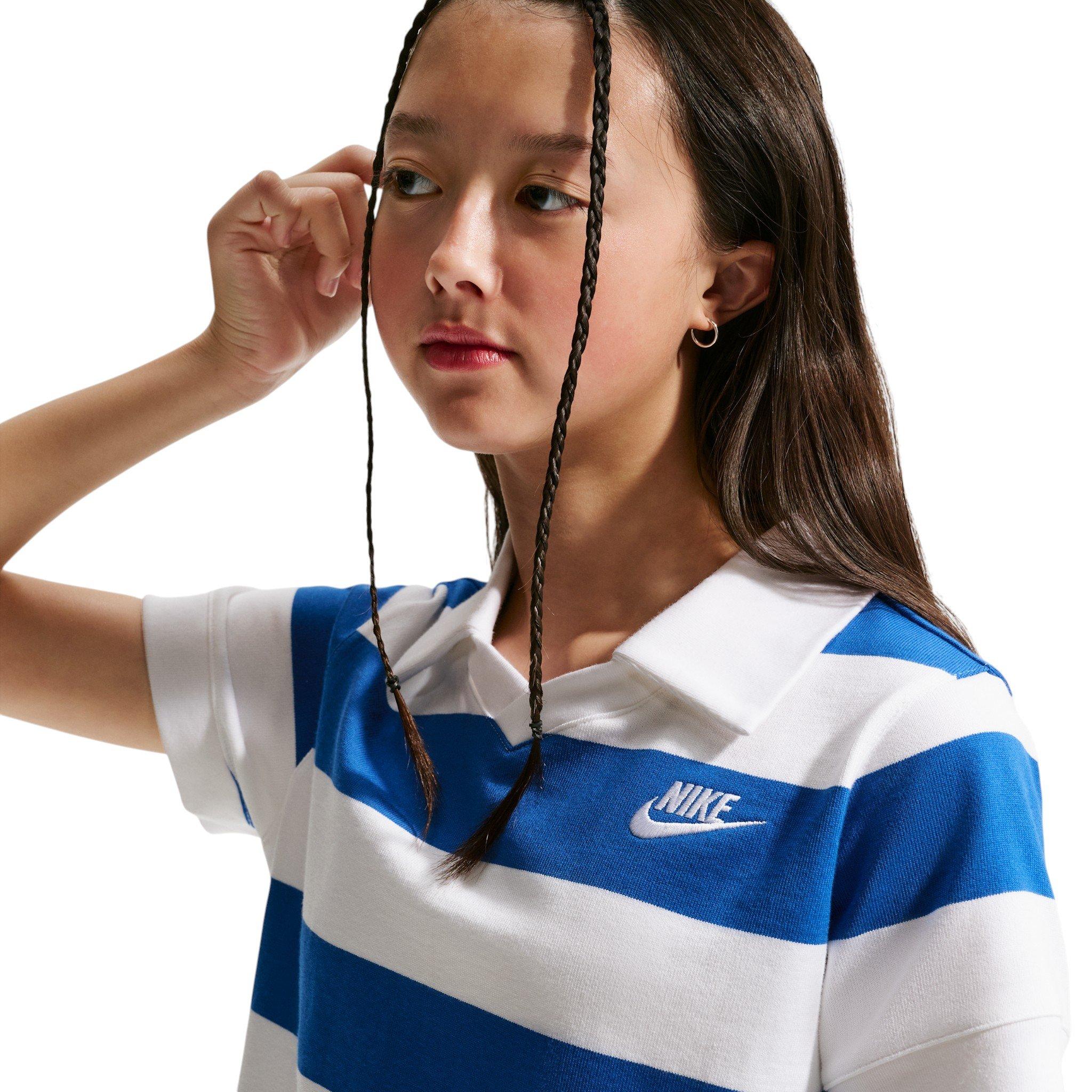 Nike Sportswear Short-Sleeve Big Girls' Royal Polo Top
