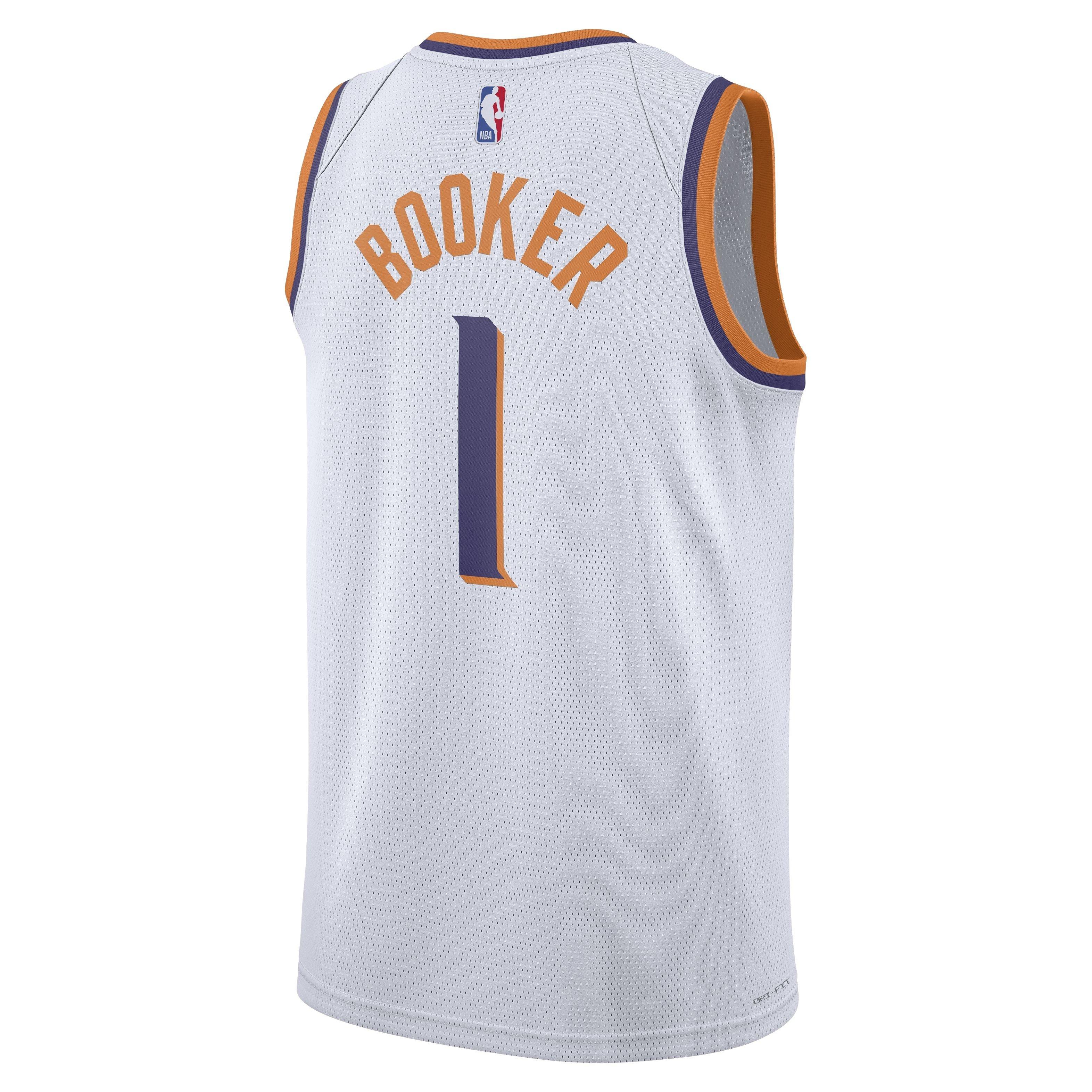 Nike Men's Phoenix Suns Association Edition 2023/24 Booker Dri-FIT NBA Swingman Jersey -White - WHITE Thumbnail View 2