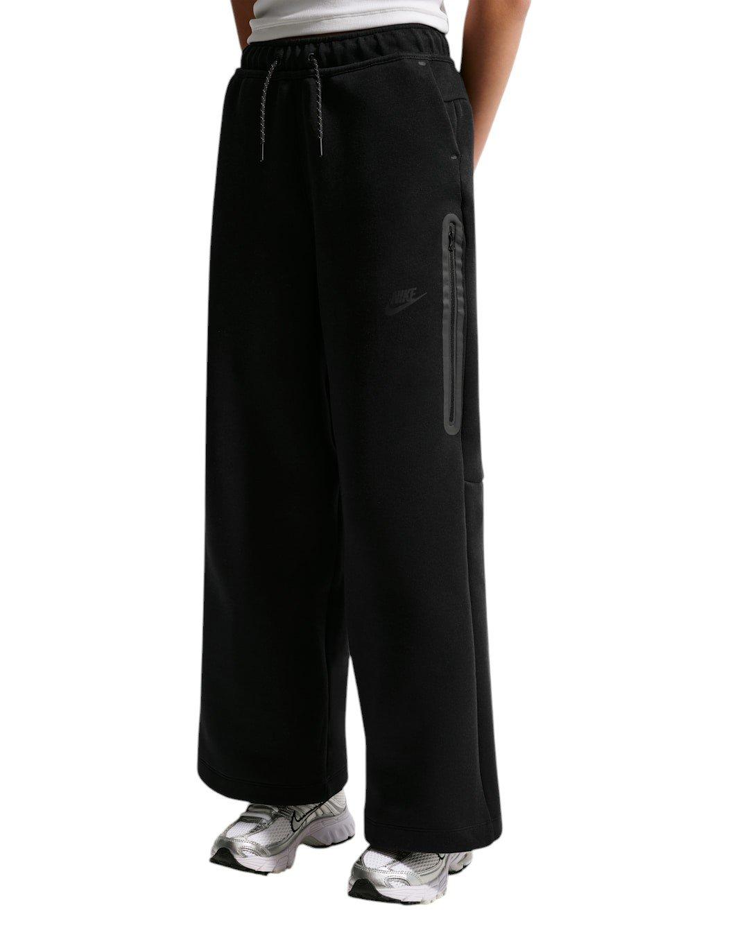 Nike Tech Fleece Big Girls' Black Wide-Leg Pants