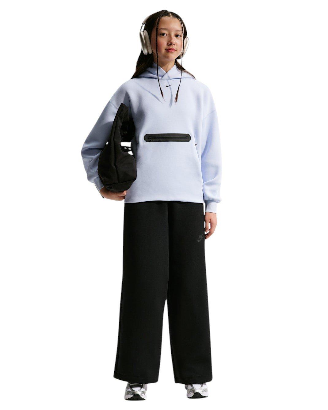 Nike Tech Fleece Big Girls' Black Wide-Leg Pants