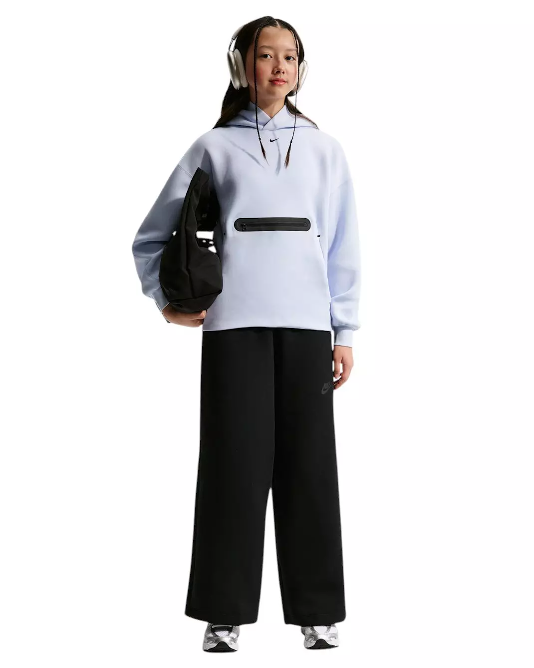 Nike Big Girls' Tech Fleece Wide-Leg Pants - Black - BLACK