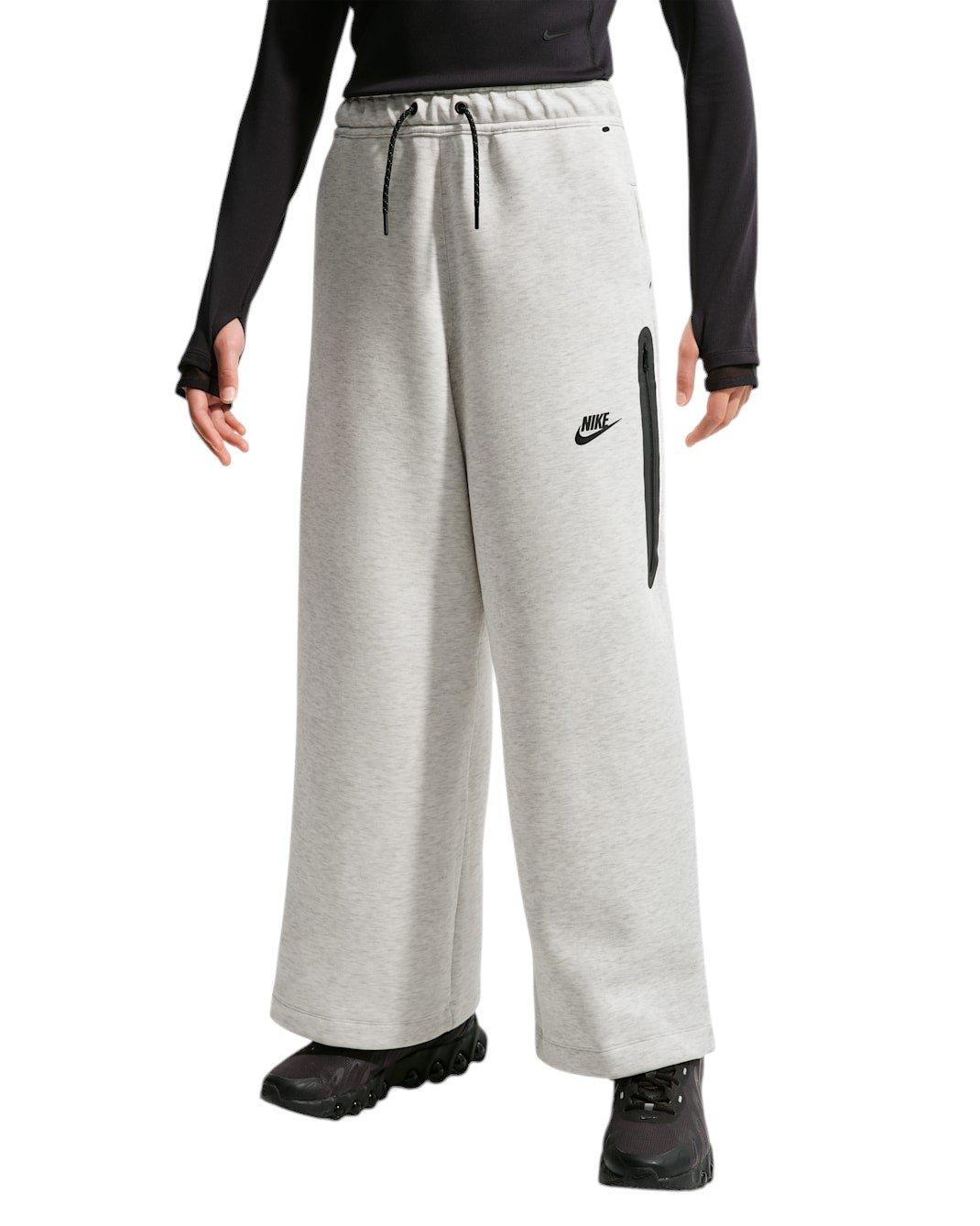 Nike Tech Fleece Big Girls' Grey Wide-Leg Pants