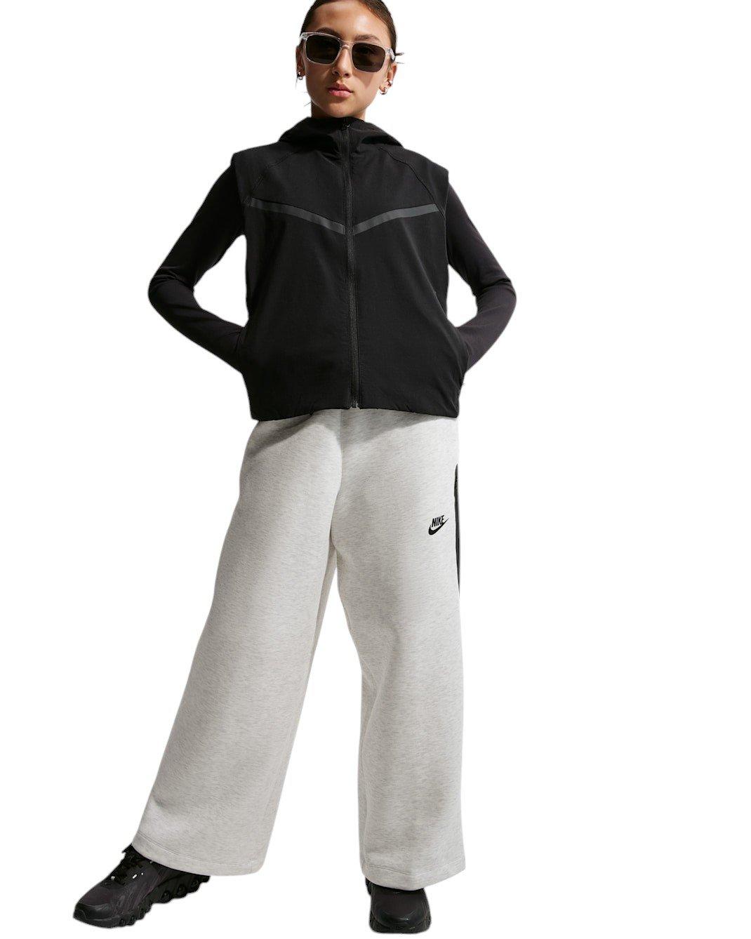 Nike Tech Fleece Big Girls' Grey Wide-Leg Pants
