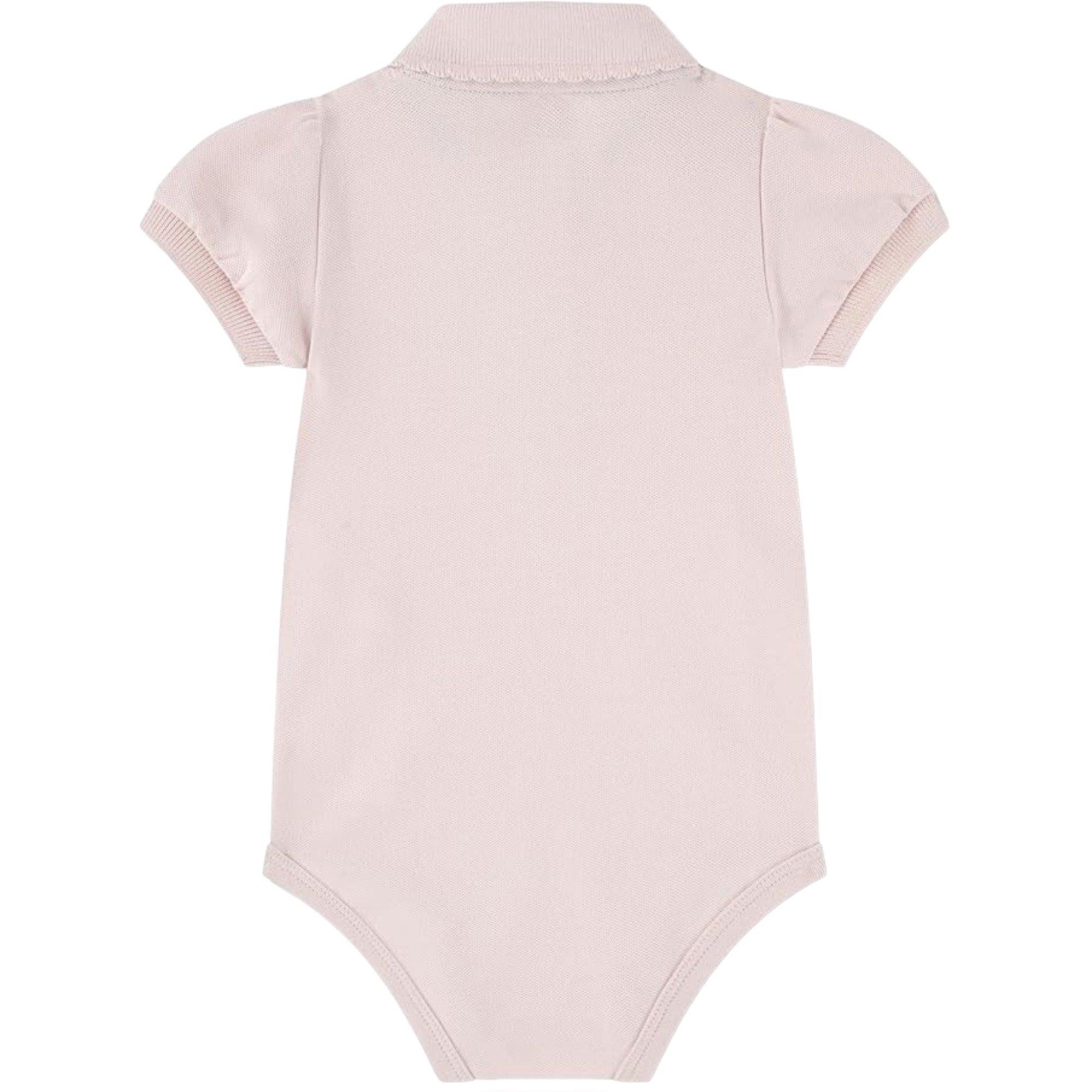 Lacoste Infant Girls' Classic Shirred Sleeve Pique Polo Bodysuit  - Lt Pink - LT PINK Thumbnail View 2