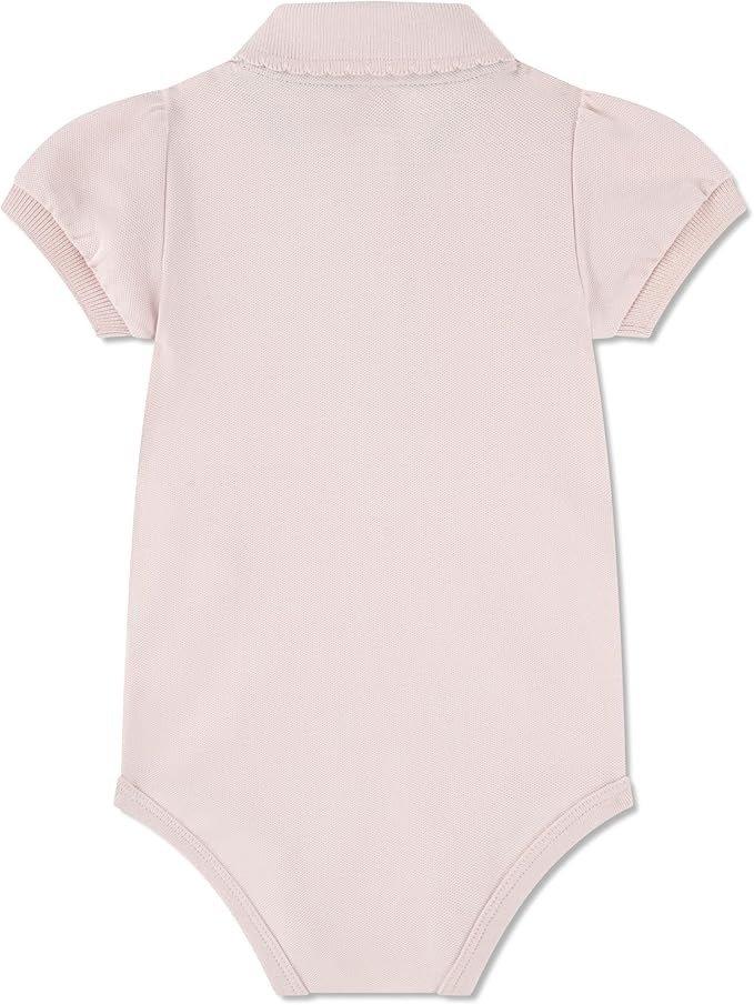 Lacoste Classic Shirred Sleeve Pique Polo Infant Girls' Lt Pink Bodysuit