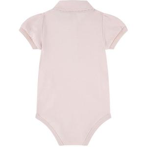 Lacoste Infant Girls' Classic Shirred Sleeve Pique Polo Bodysuit -Lt Pink