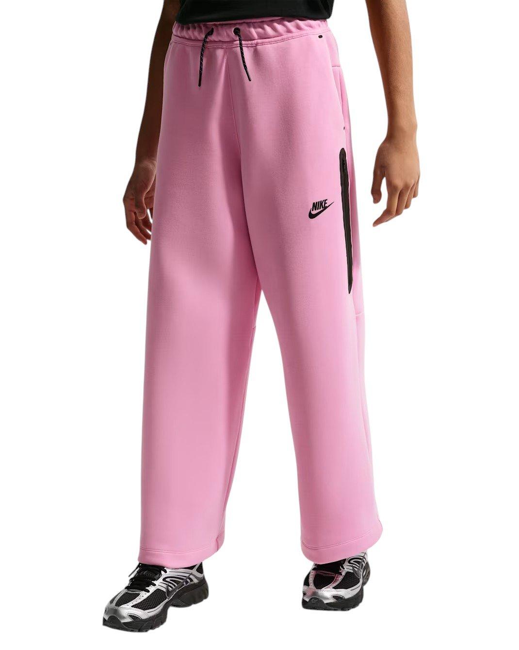 Nike Tech Fleece Big Girls' Pink Wide-Leg Pants