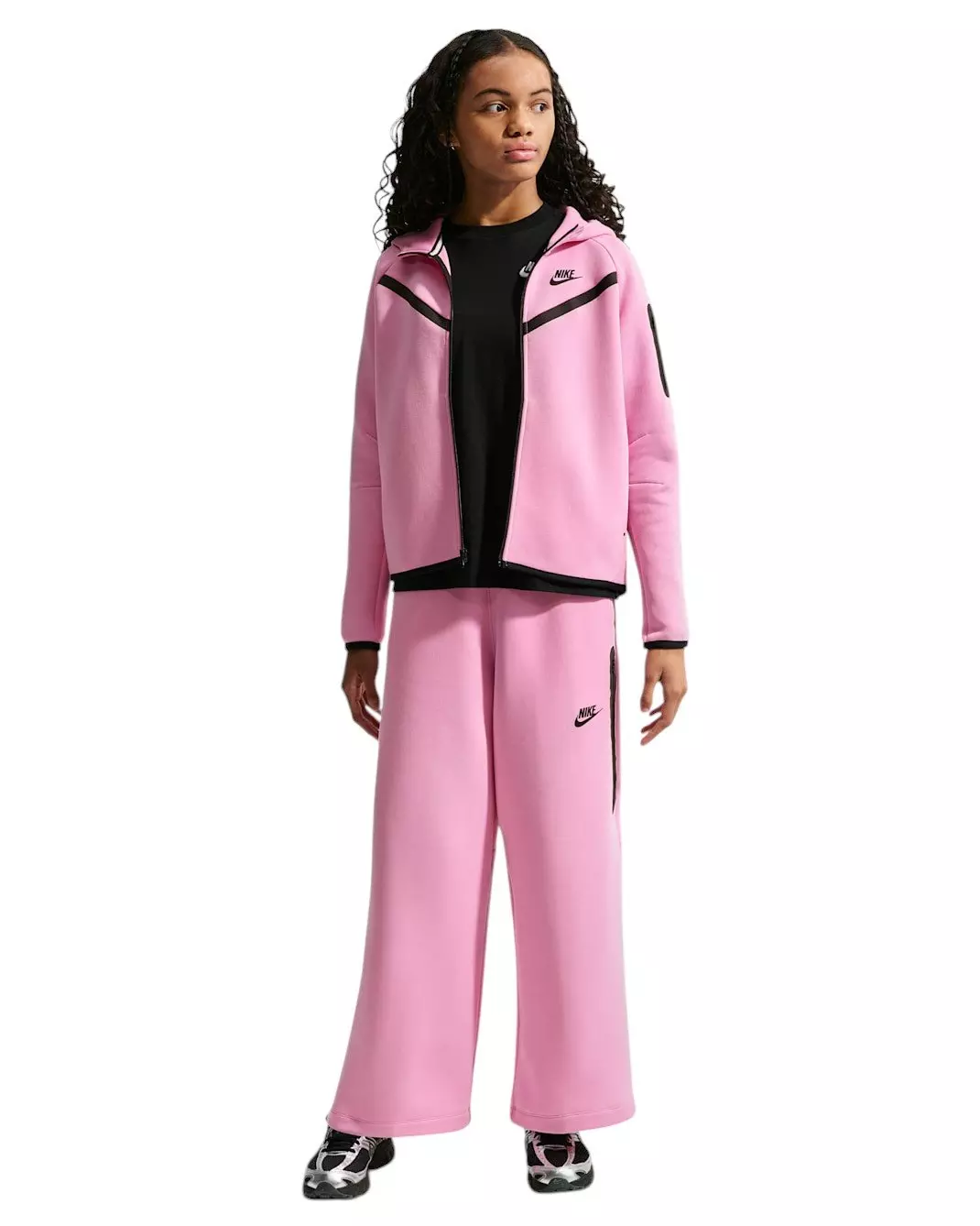 Nike Big Girls' Tech Fleece Wide-Leg Pants - Pink - PINK