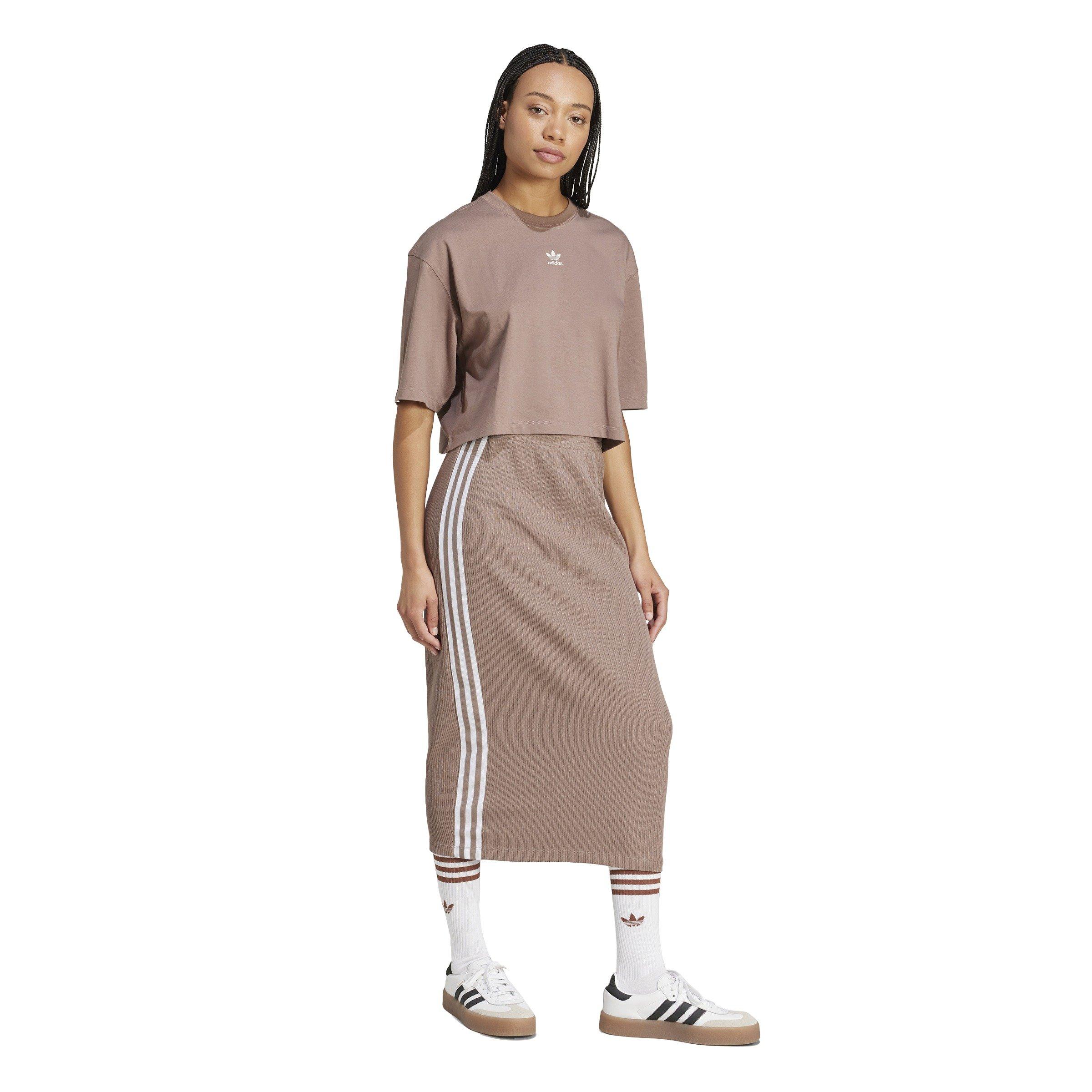 adidas Originals Women's Knit Skirt -Brown - BROWN Thumbnail View 5