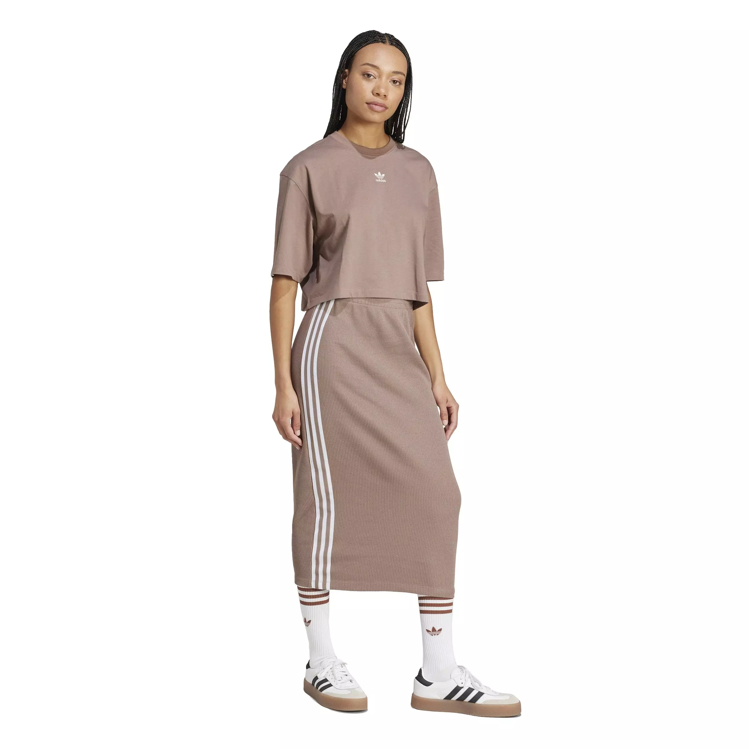 adidas Originals Women's Knit Skirt -Brown - BROWN