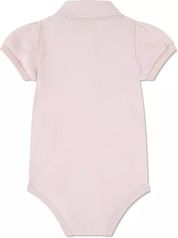 Lacoste Toddler Girls' Classic Shirred Sleeve Pique Polo Bodysuit - Lt Pink - LT PINK