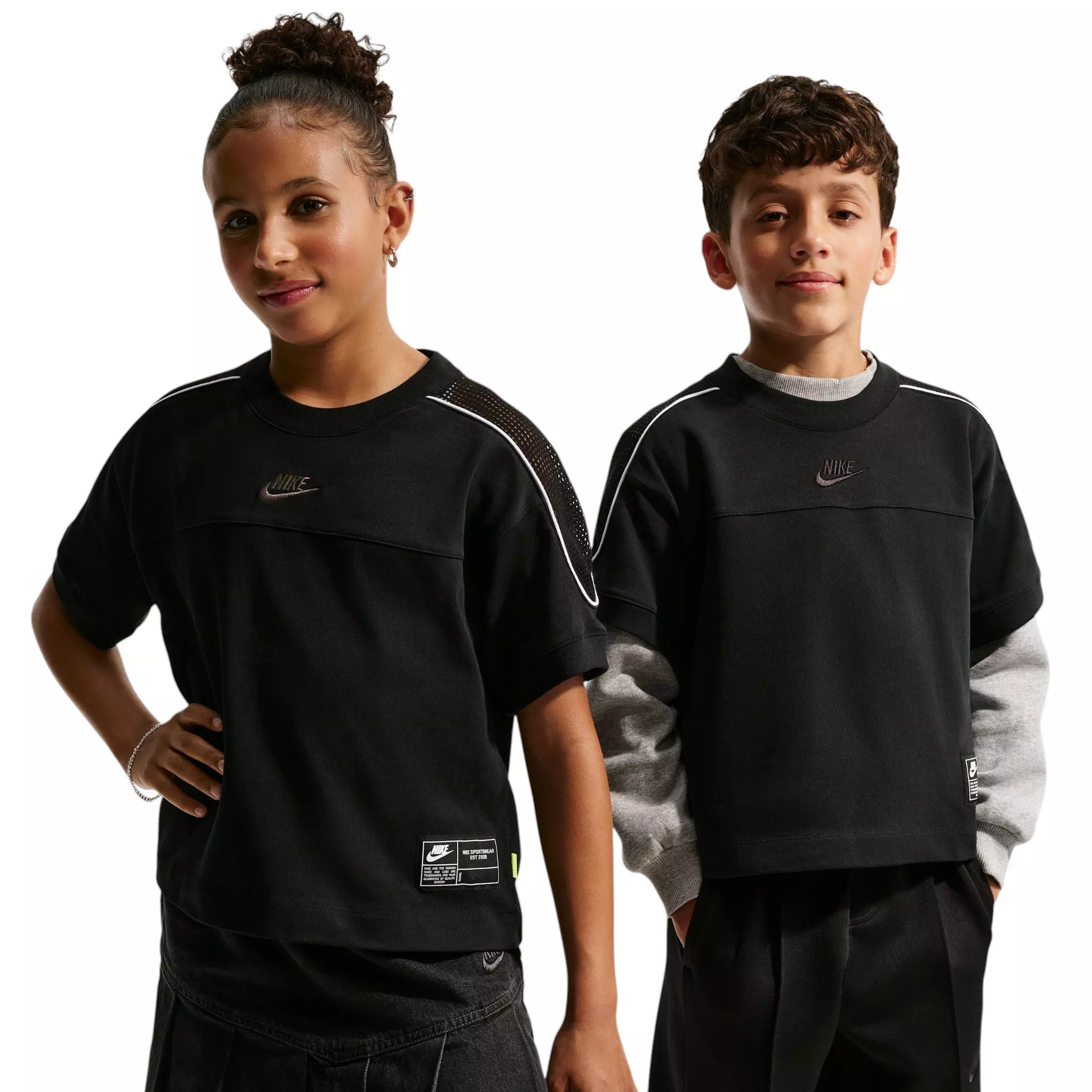 Nike Big Kids' Sportswear Collection Short-Sleeve Top - Black - BLACK