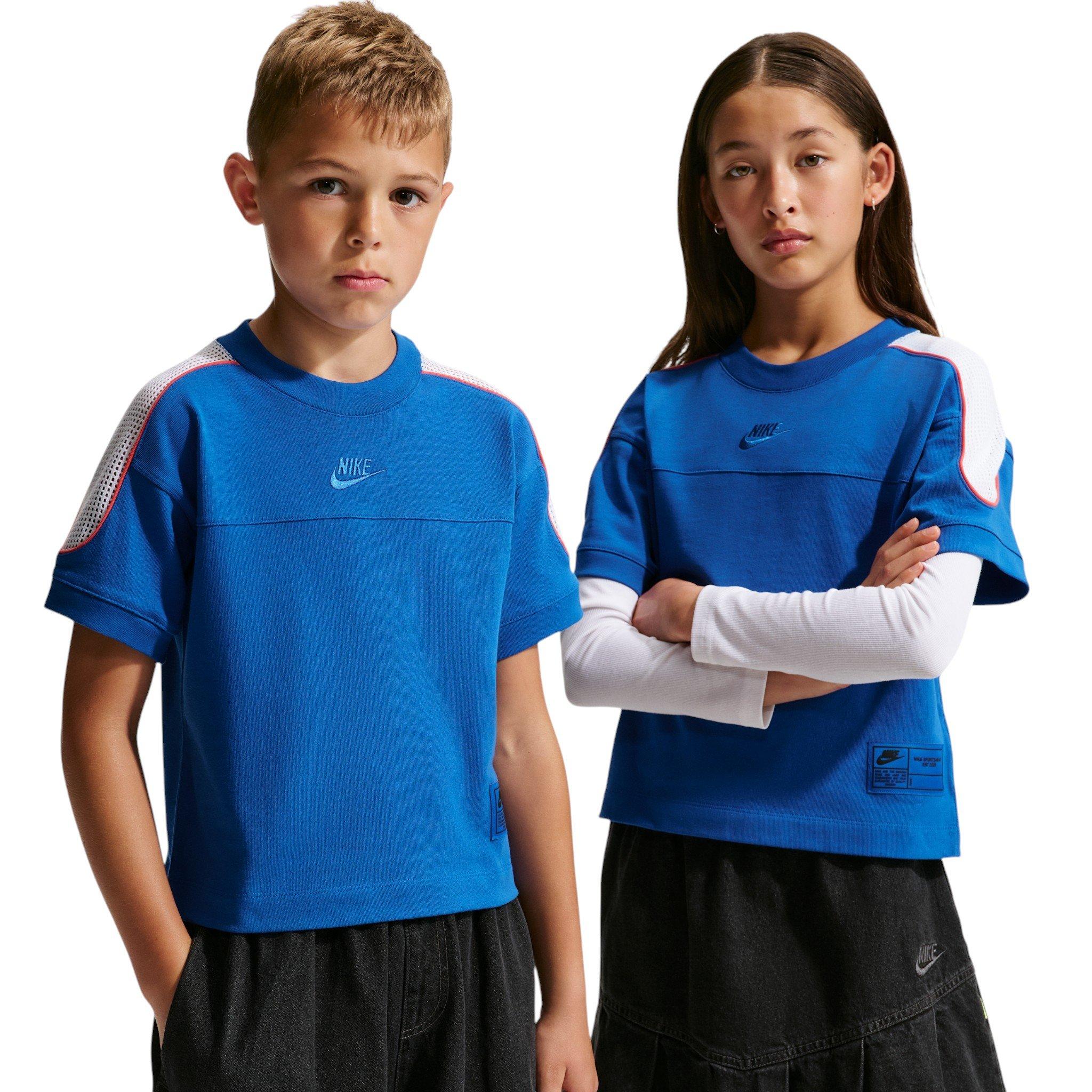 Nike Sportswear Collection Big Kids' Royal Short-Sleeve Top