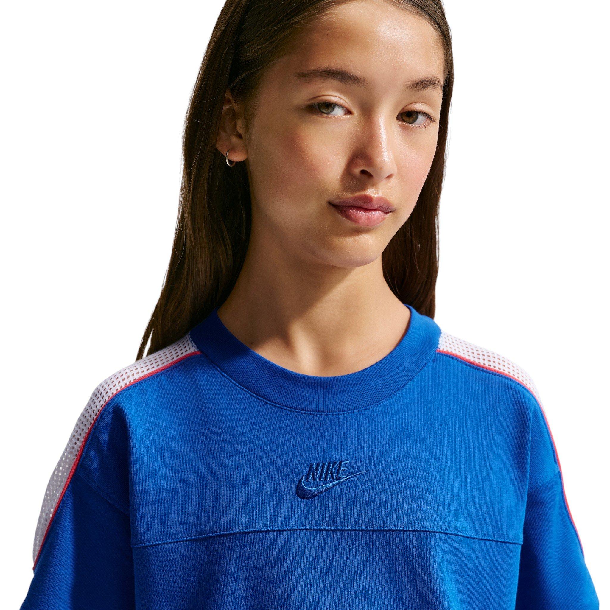 Nike Sportswear Collection Big Kids' Royal Short-Sleeve Top