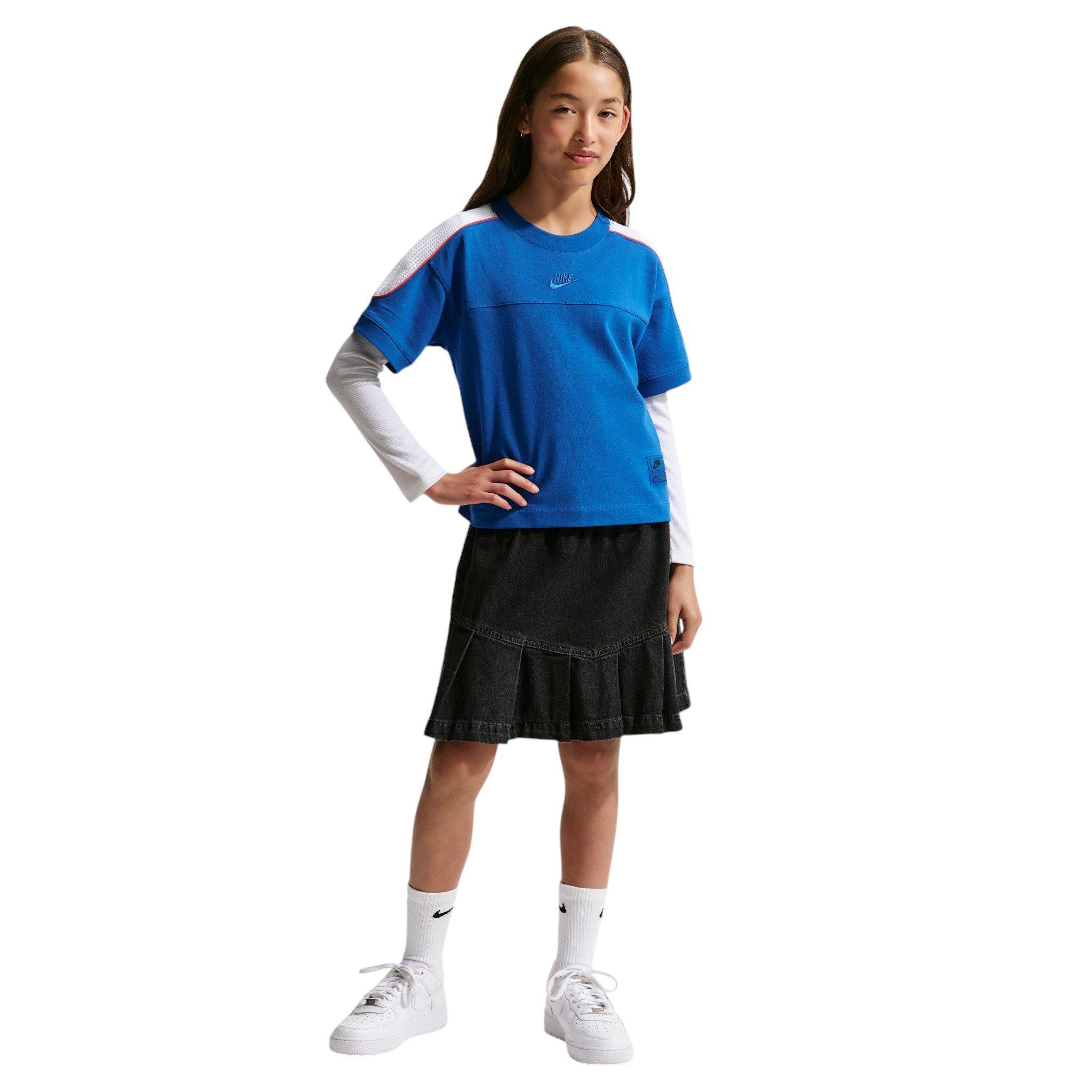 Nike Sportswear Collection Big Kids' Royal Short-Sleeve Top