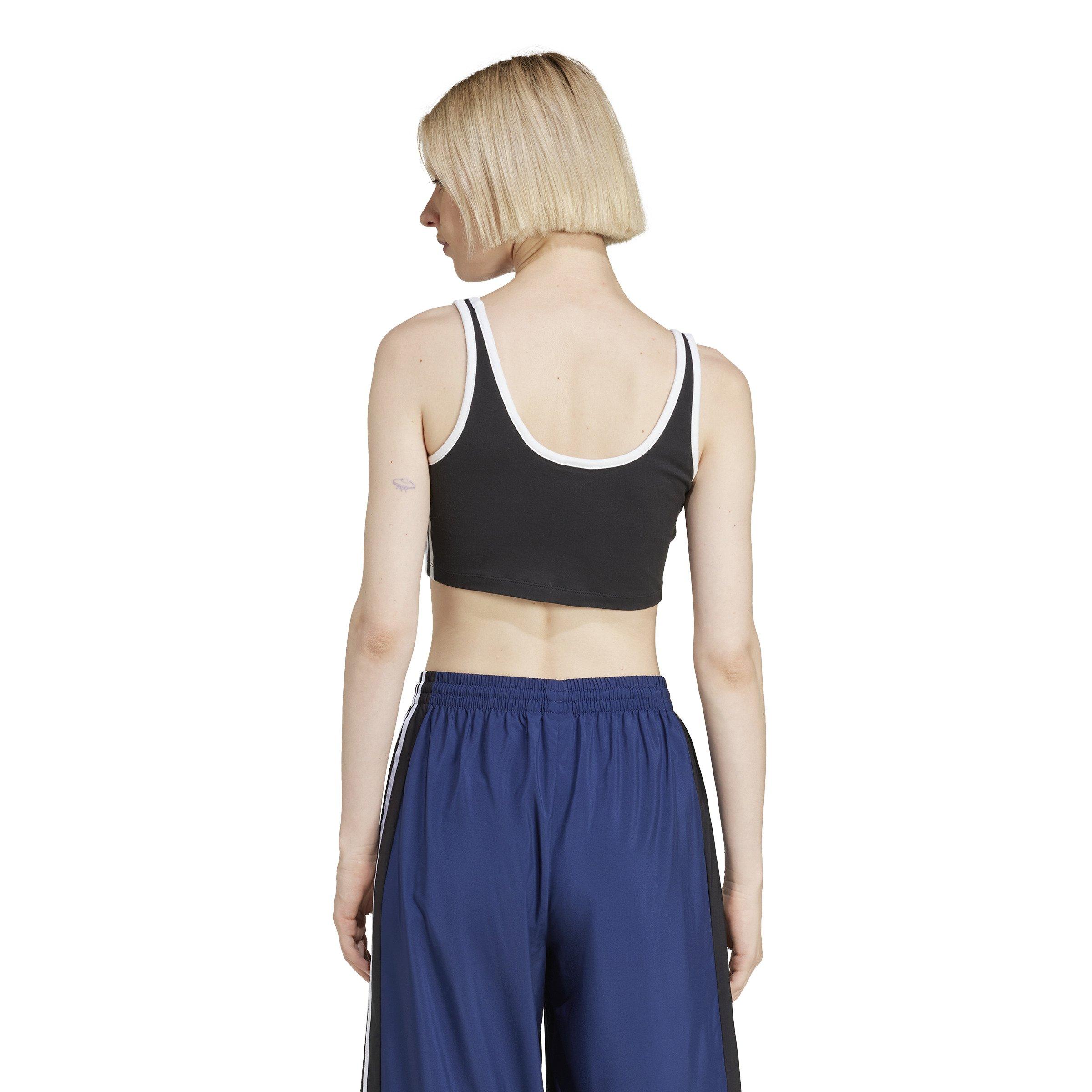 adidas Originals Women's Adicolor 3-Stripes Bra Top -Black - BLACK Thumbnail View 2