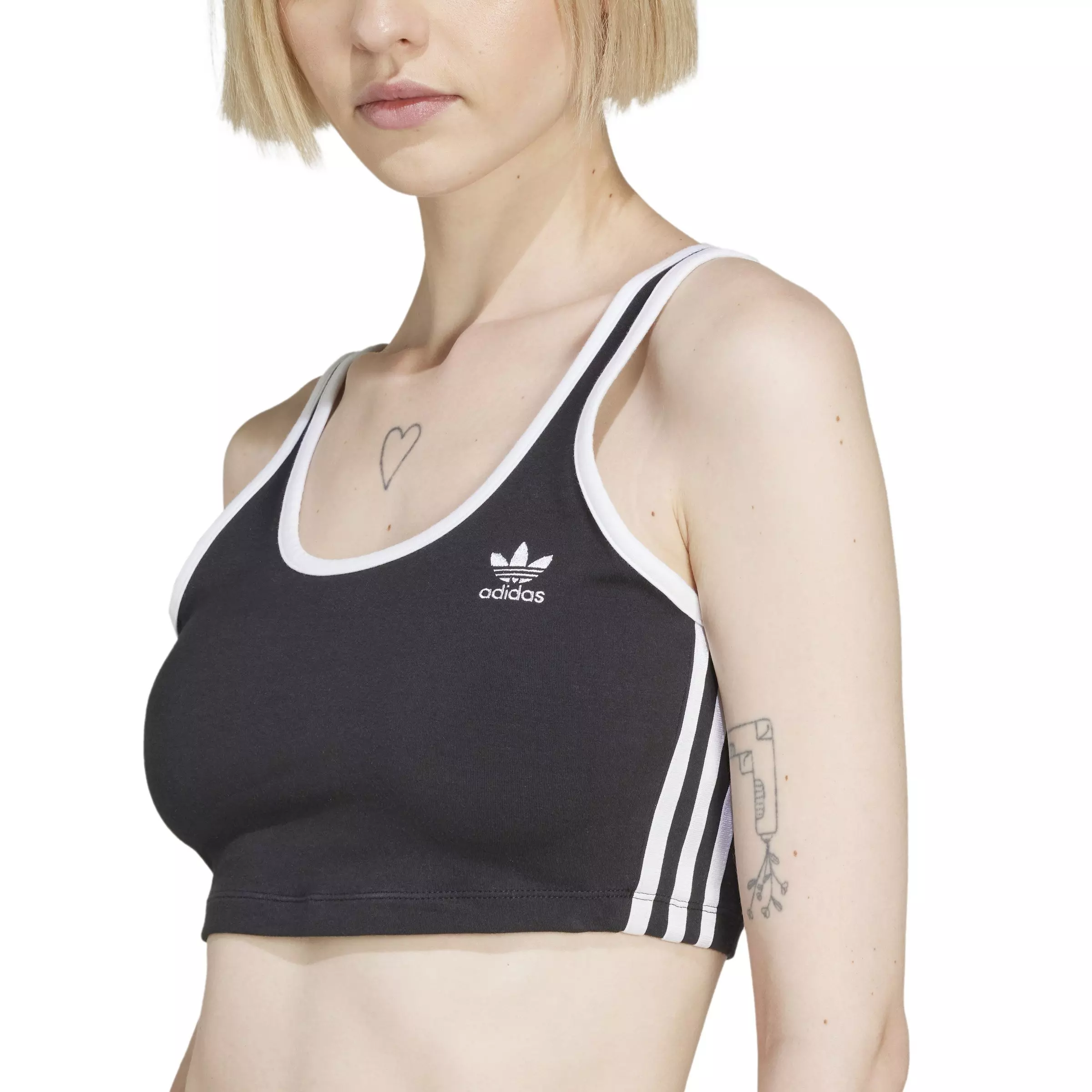 adidas Originals Women's Adicolor 3-Stripes Bra Top -Black - BLACK