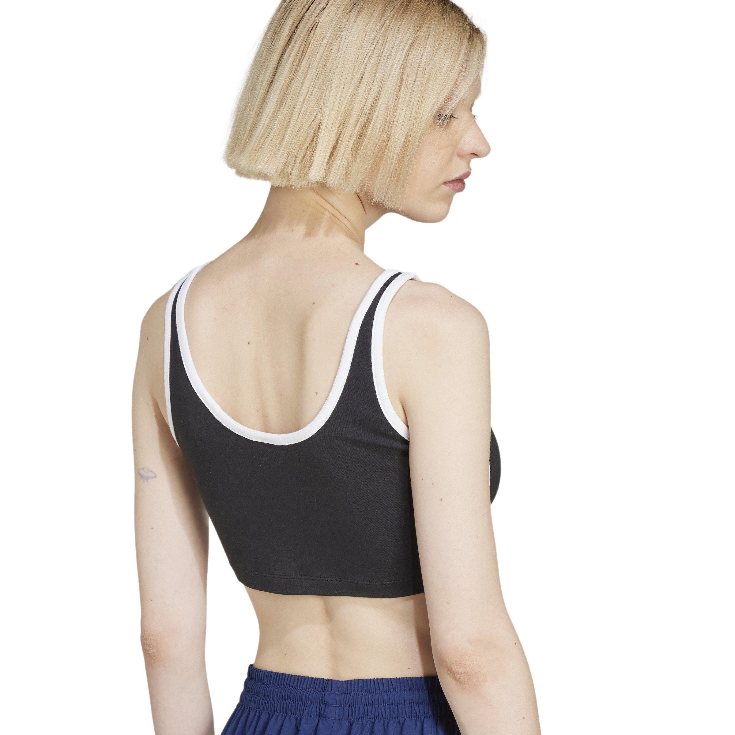 adidas Originals Women's Adicolor 3-Stripes Bra Top -Black - BLACK Thumbnail View 4