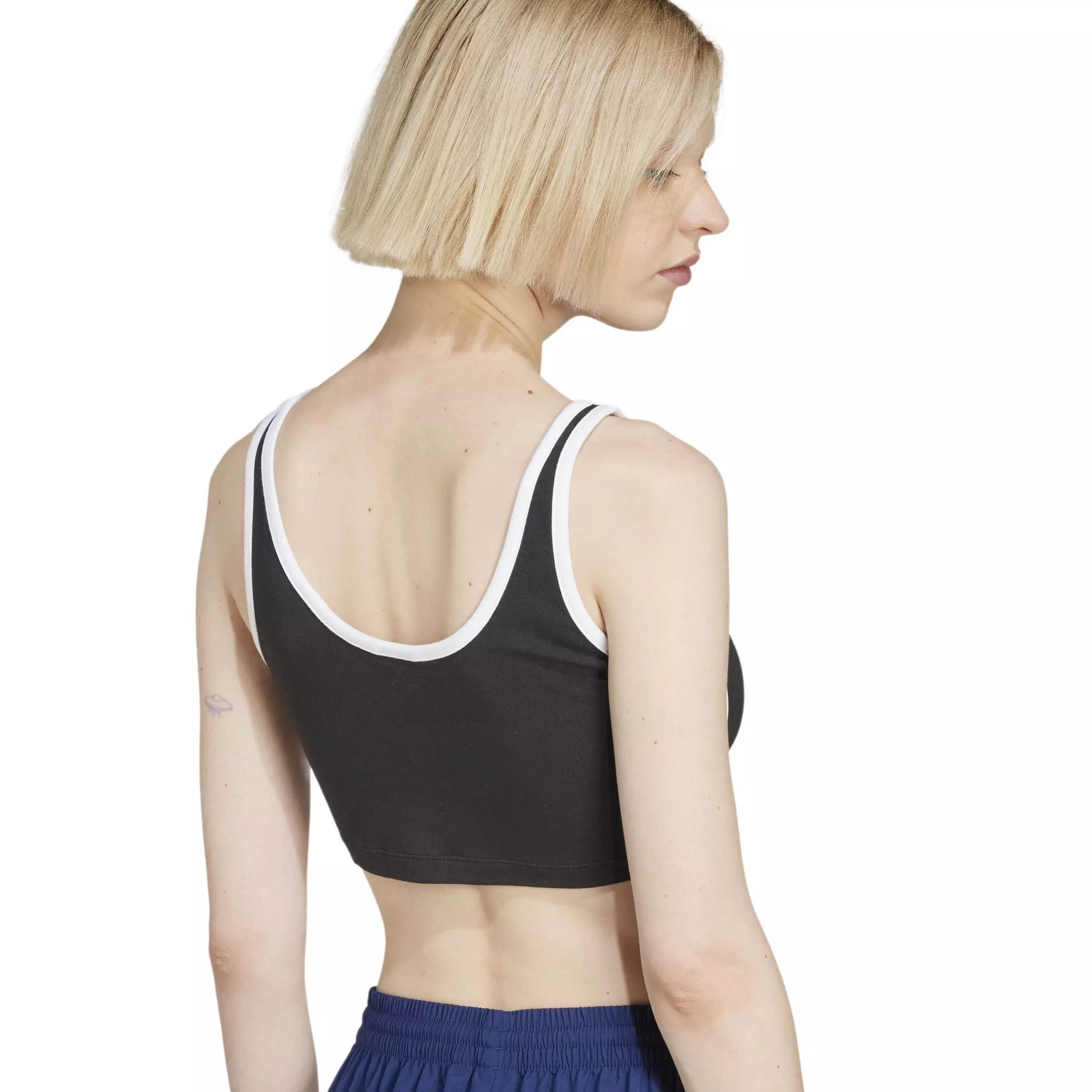 adidas Originals Women's Adicolor 3-Stripes Bra Top -Black - BLACK