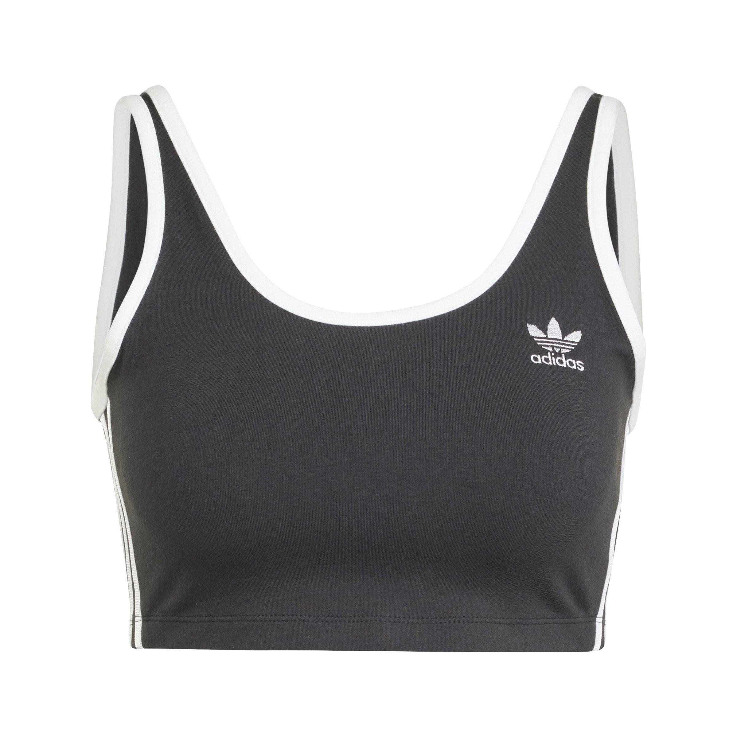 adidas Originals Women's Adicolor 3-Stripes Bra Top -Black - BLACK Thumbnail View 6