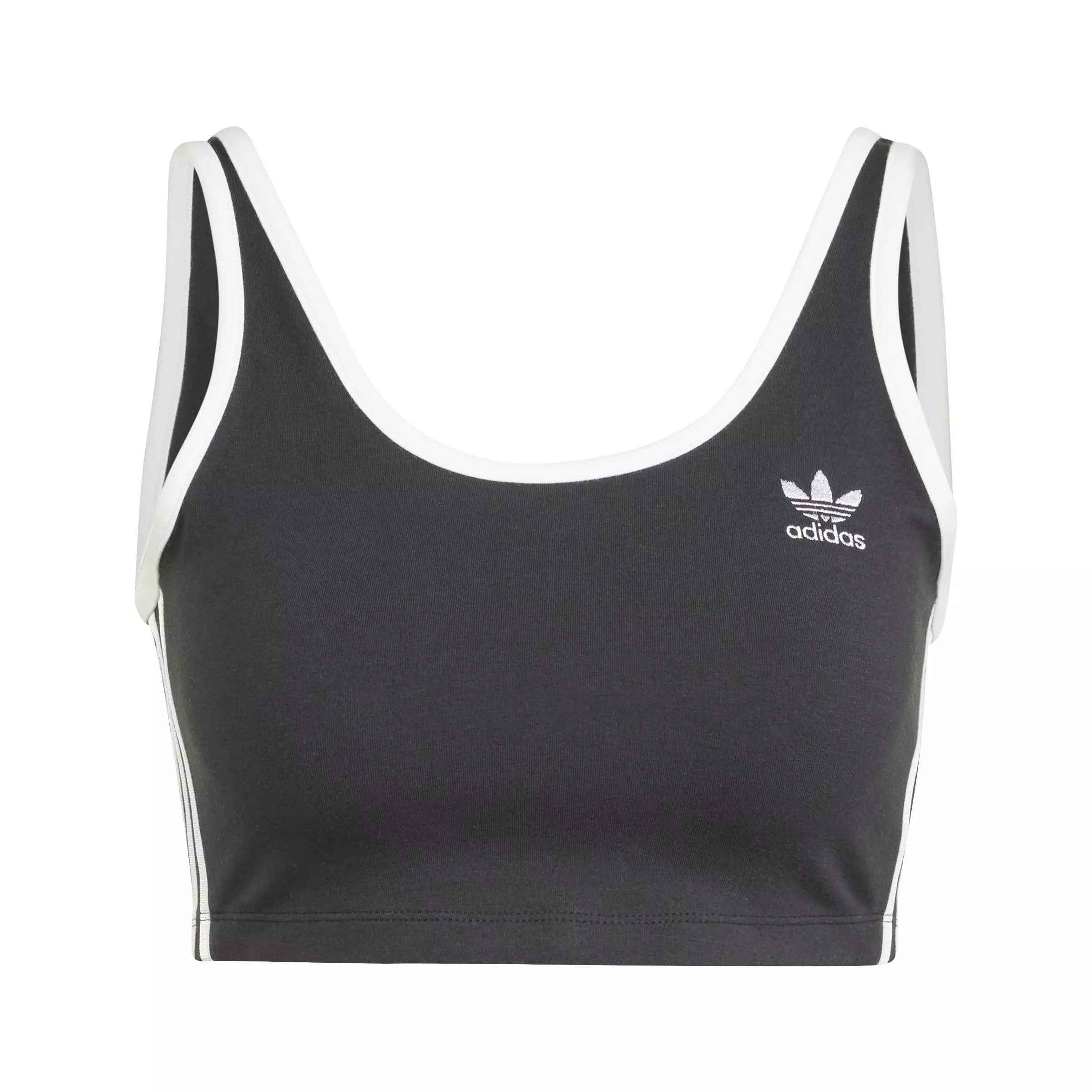 adidas Originals Women's Adicolor 3-Stripes Bra Top -Black - BLACK