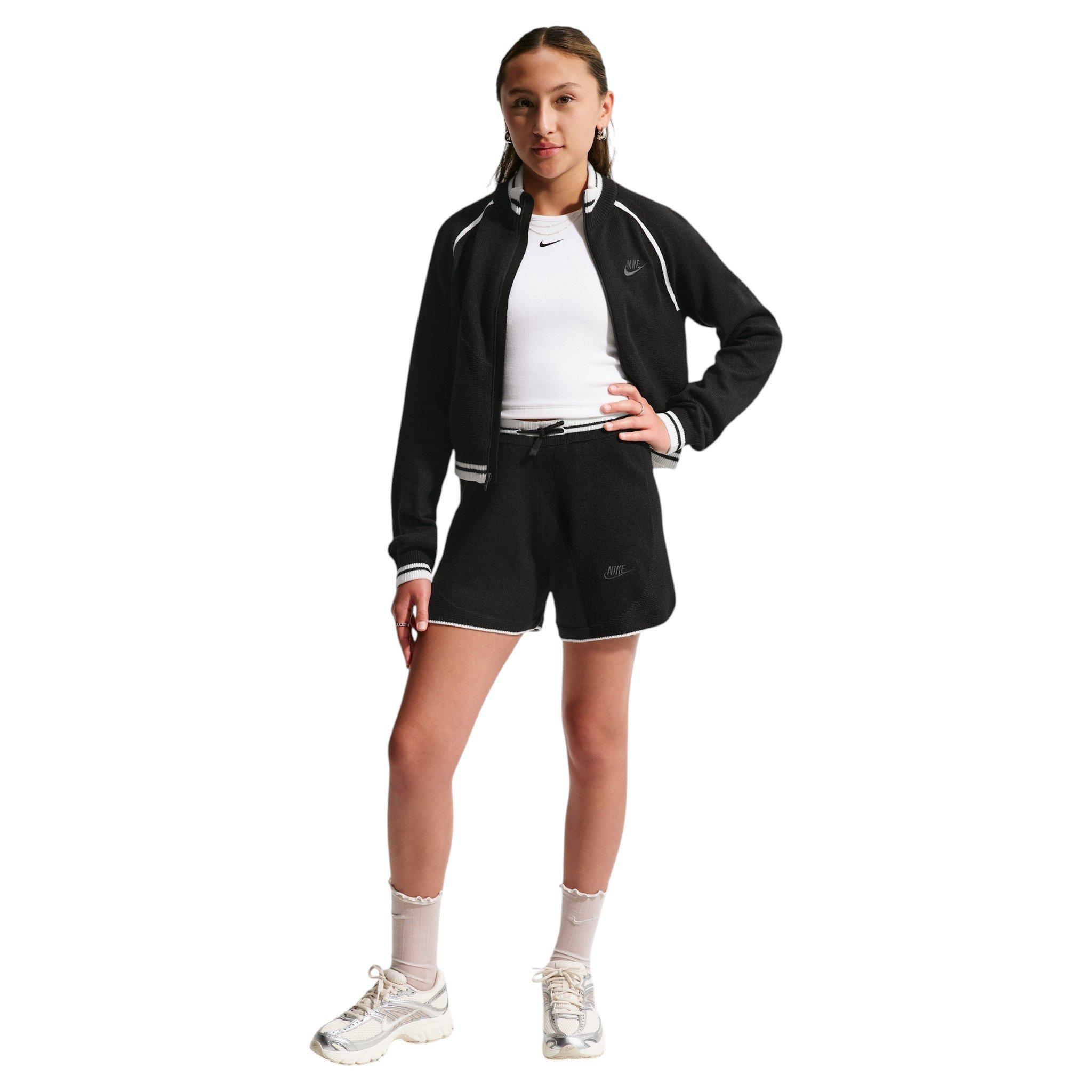 Nike Sportswear Big Girls' Black Sweater Track Shorts