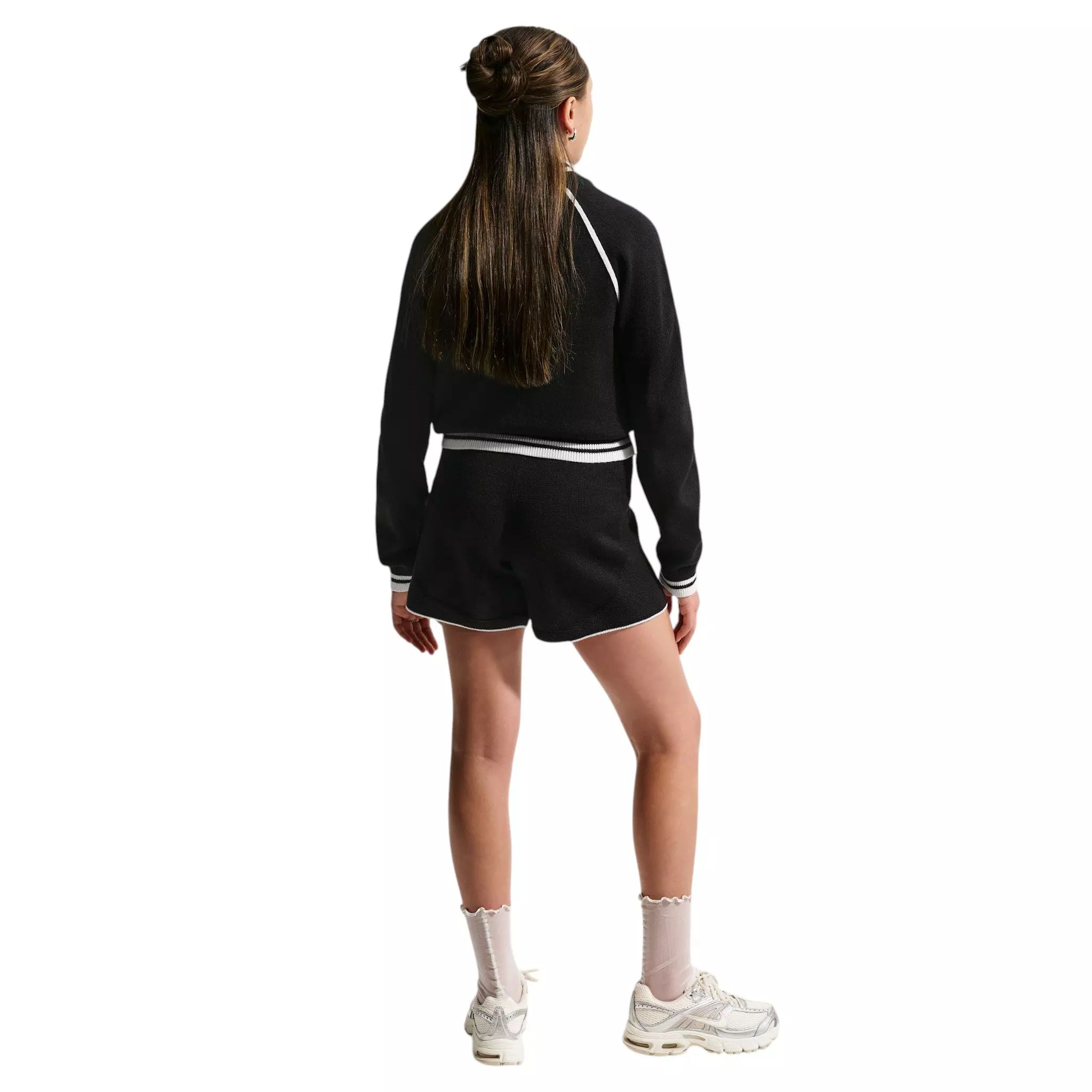Nike Big Girls' Sportswear Sweater Track Shorts - Black - BLACK