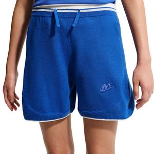 Nike Big Girls' Sportswear Sweater Track Shorts - Royal - ROYAL