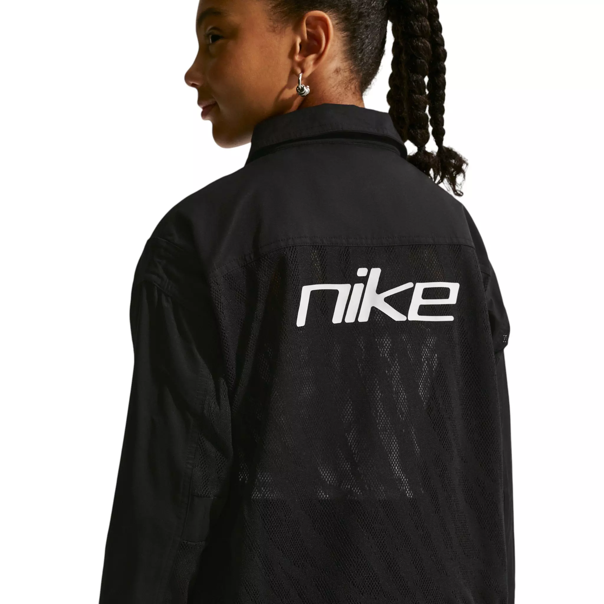 Nike Big Girls' Sportswear FA26 Woven Jacket - Black - BLACK