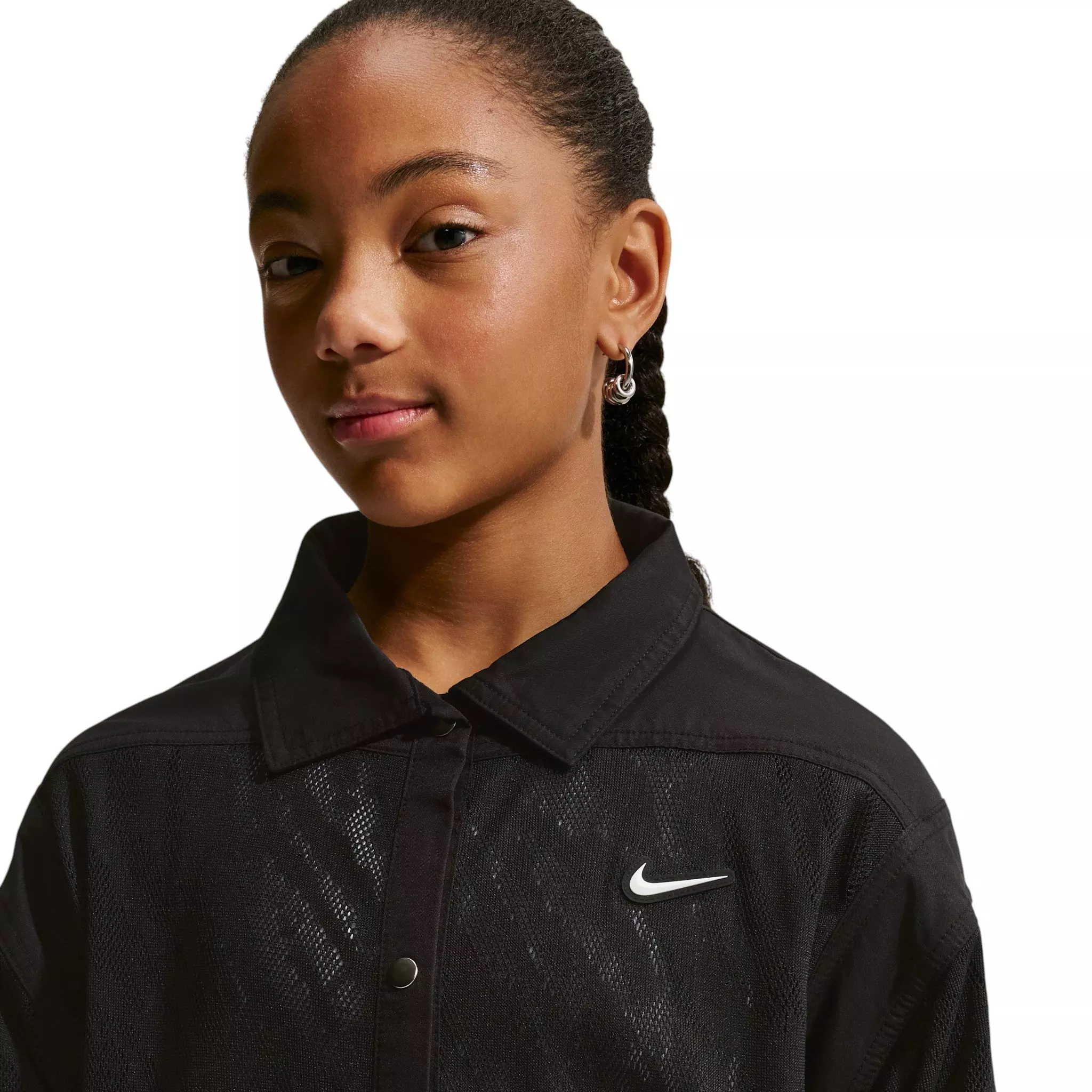Nike Big Girls' Sportswear FA26 Woven Jacket - Black - BLACK