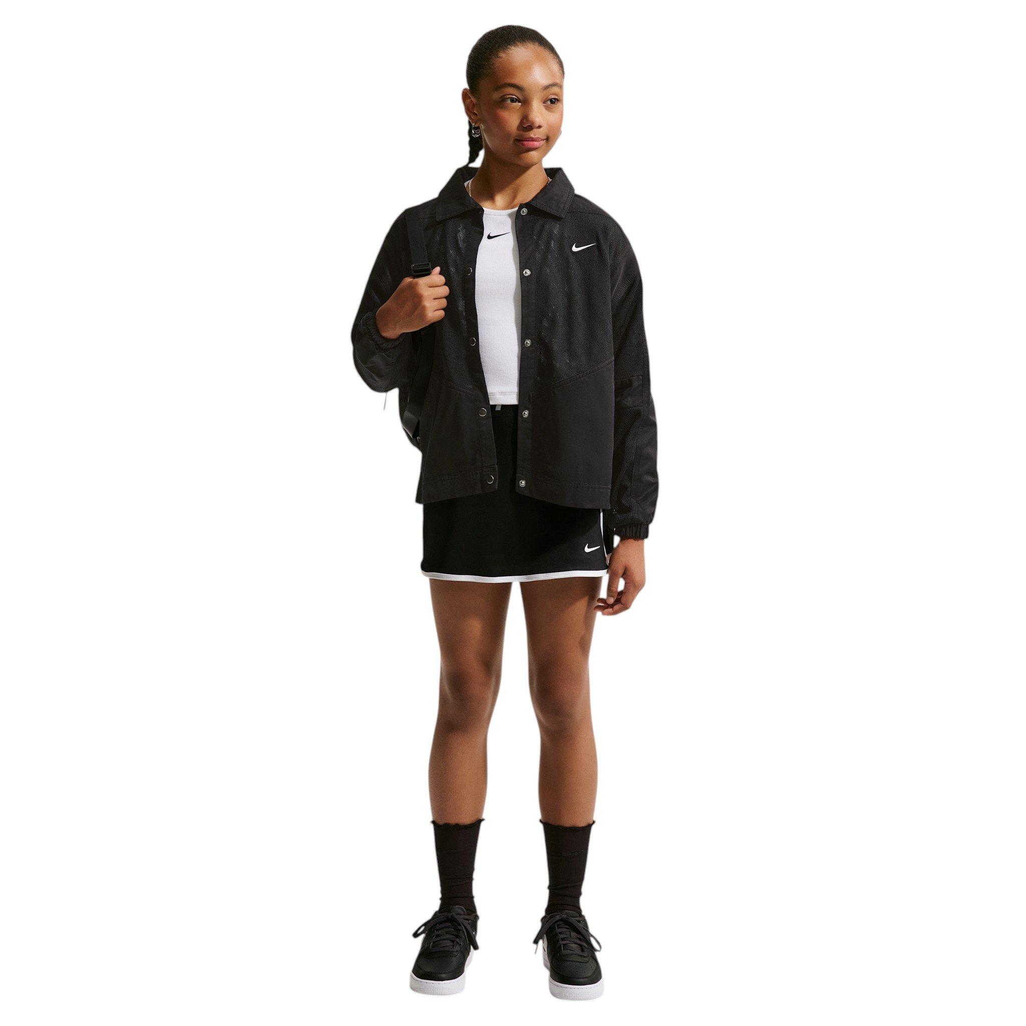 Nike Big Girls' Sportswear FA26 Woven Jacket - Black - BLACK Thumbnail View 4