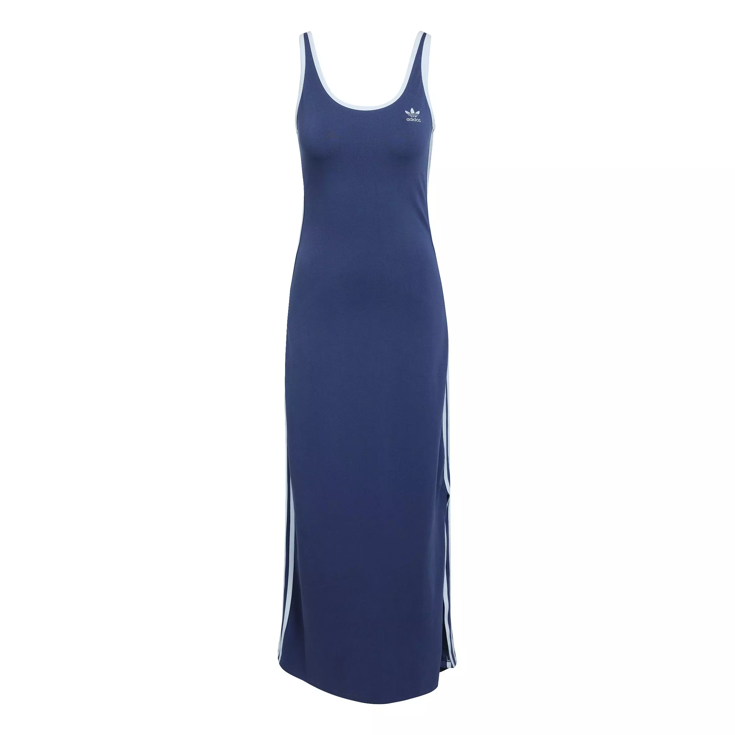 adidas Originals Women's Adicolor 3-Stripes Tank Maxi Dress -Blue - BLUE