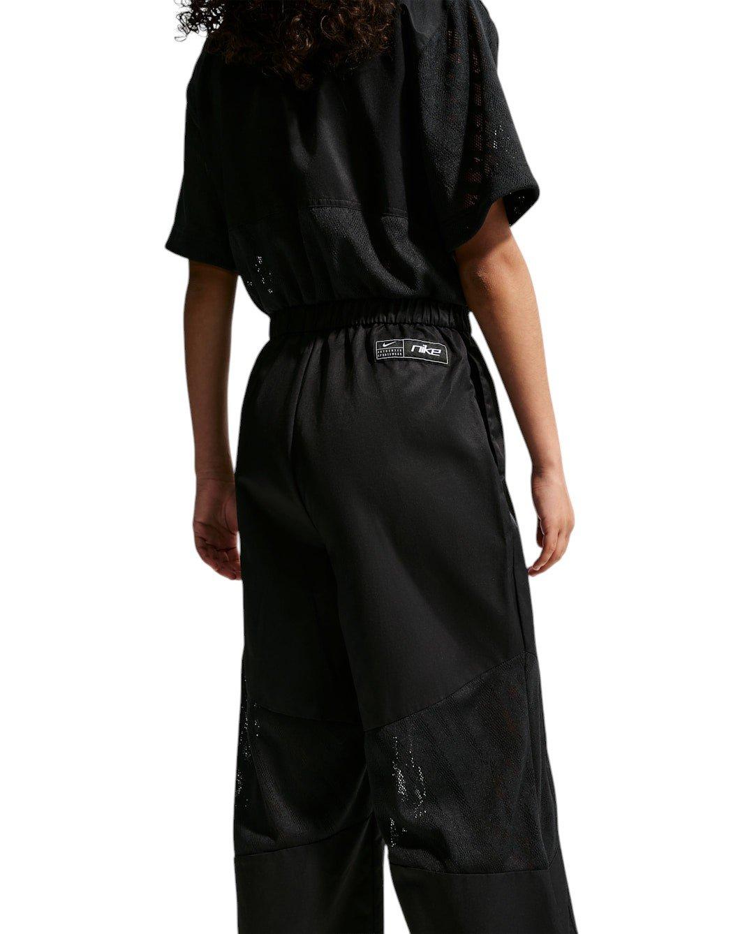 Nike Big Girls' Sportswear Woven Dance Jumpsuit - Black - BLACK Thumbnail View 4