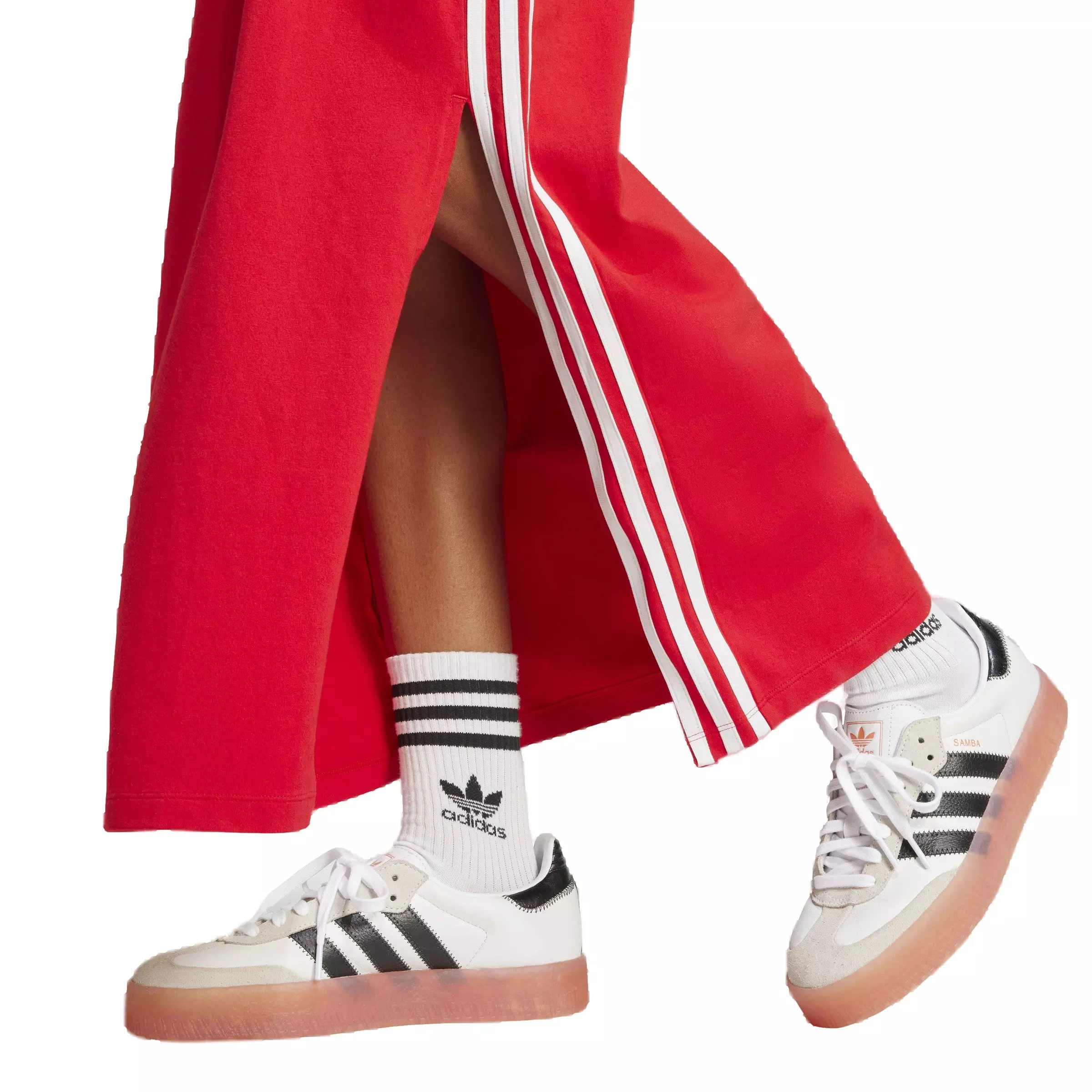 adidas Originals Women's Adicolor 3-Stripes Tank Maxi Dress -Red - RED