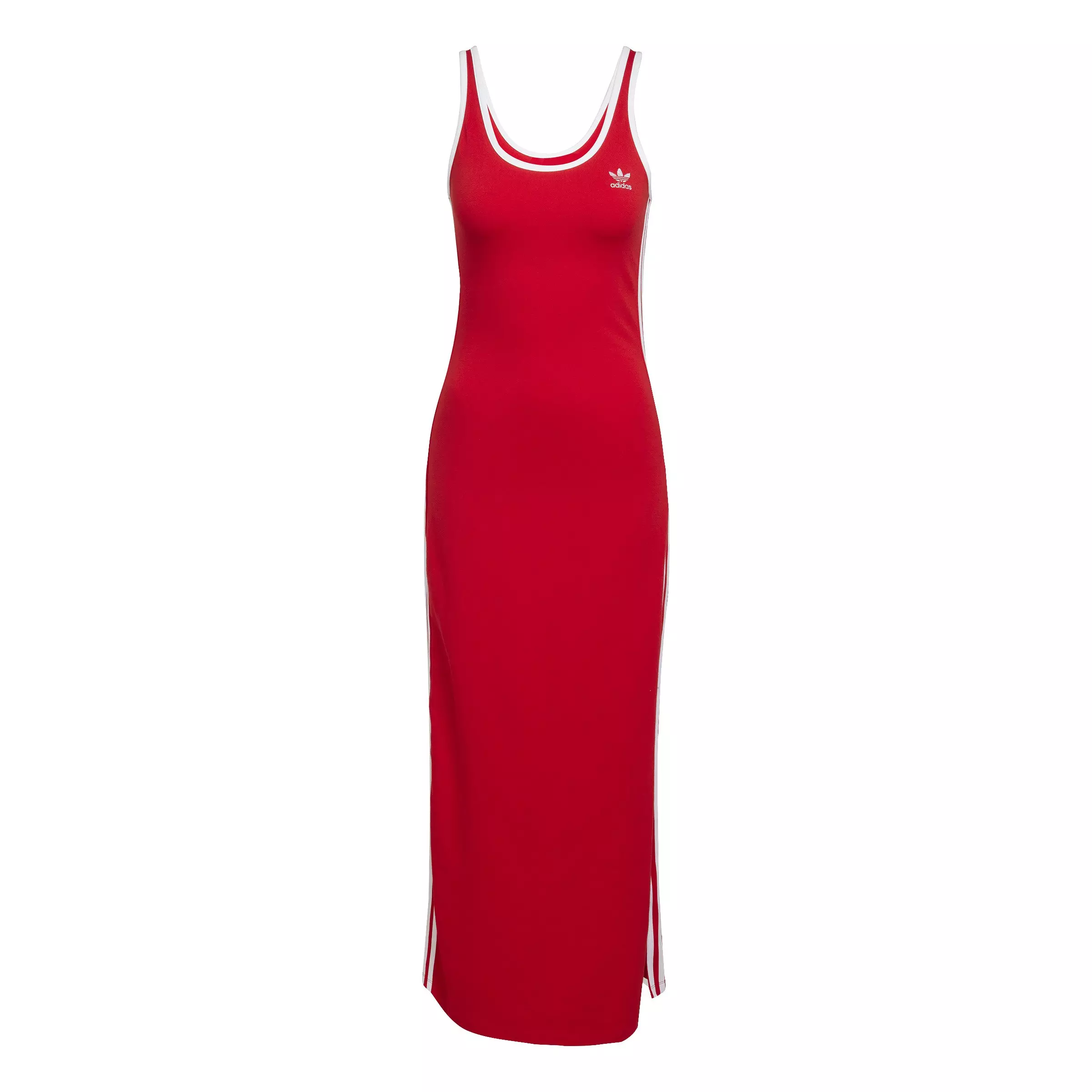 adidas Originals Women's Adicolor 3-Stripes Tank Maxi Dress - Red - RED