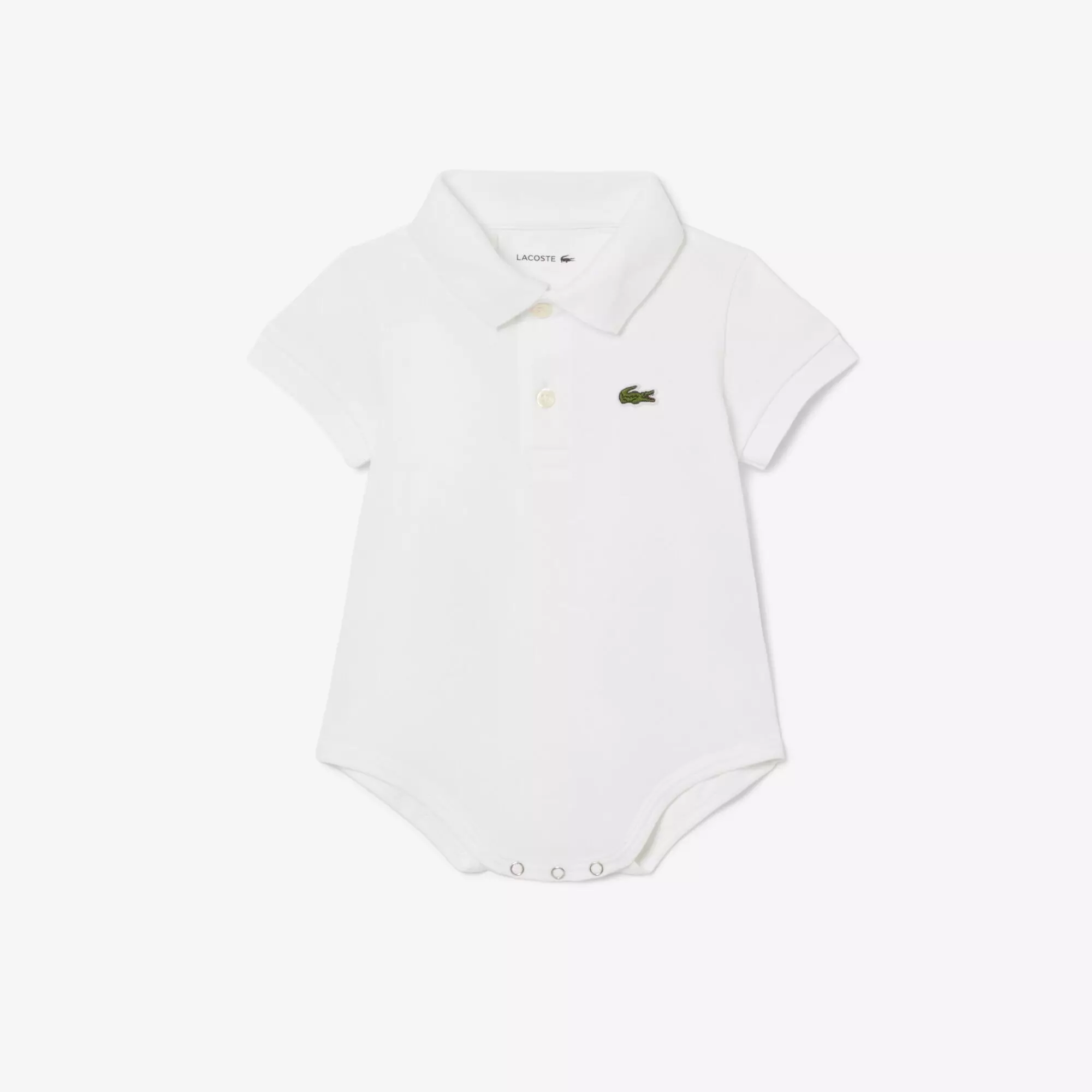 Lacoste Toddler Boys' Classic Pique Polo Bodysuit - White - WHITE