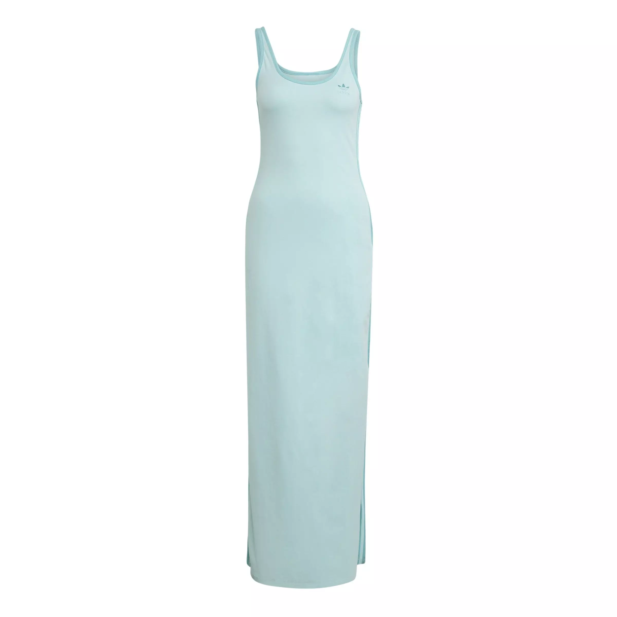 adidas Originals Women's Adicolor 3-Stripes Tank Maxi Dress -Turquoise - TURQUOISE 