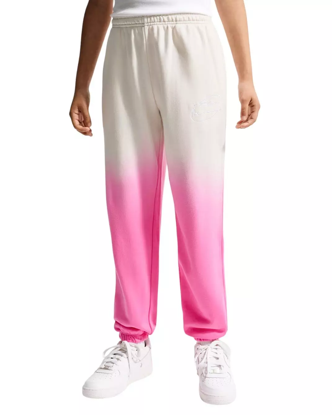 Nike Big Girls' Sportswear Studio Fleece Ombre Loose Pants - Sail/Pink - SAIL/PINK