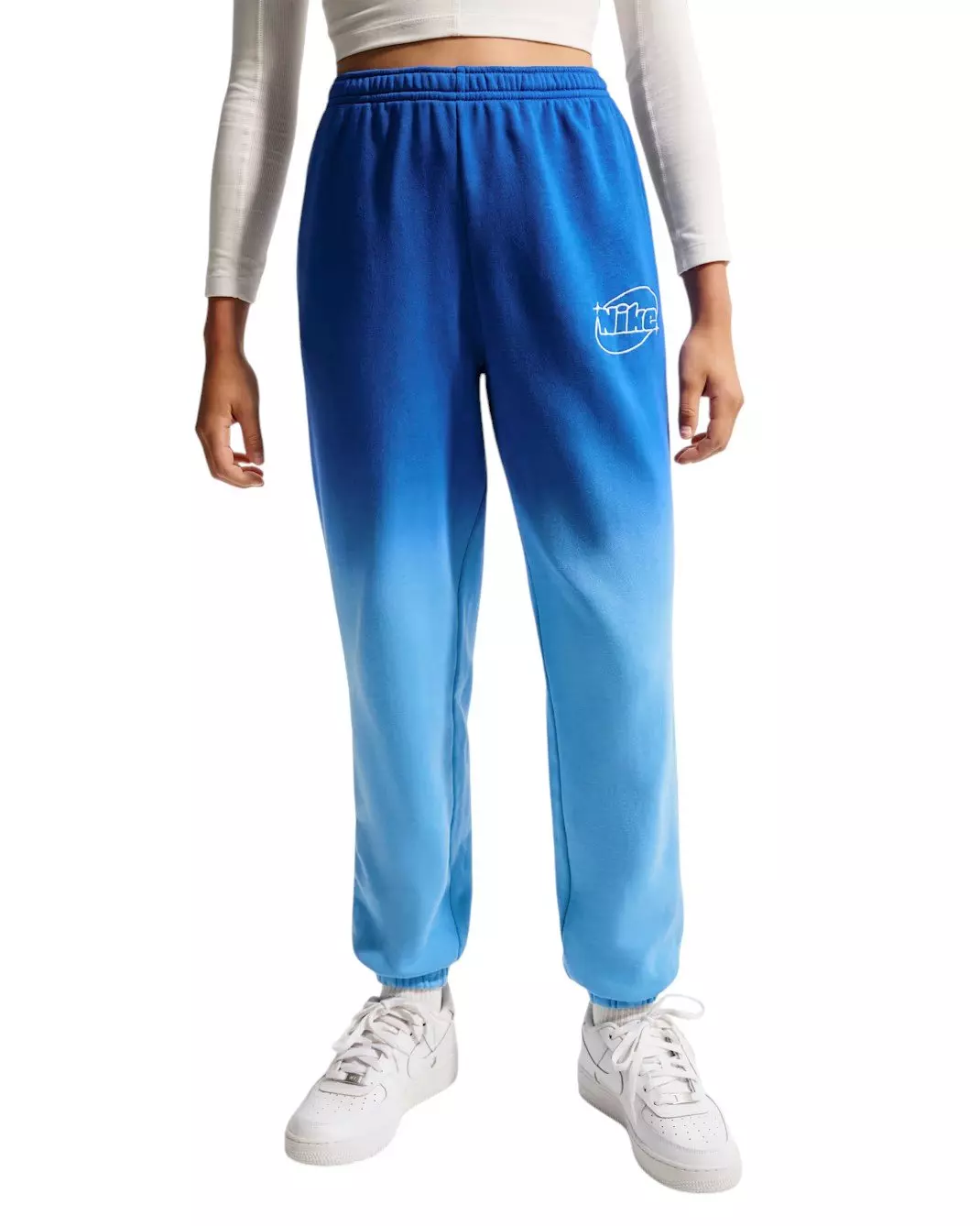 Nike Big Girls' Sportswear Studio Fleece Ombre Loose Pants - Royal/Football Blue - ROYAL/FOOTBALL BLUE