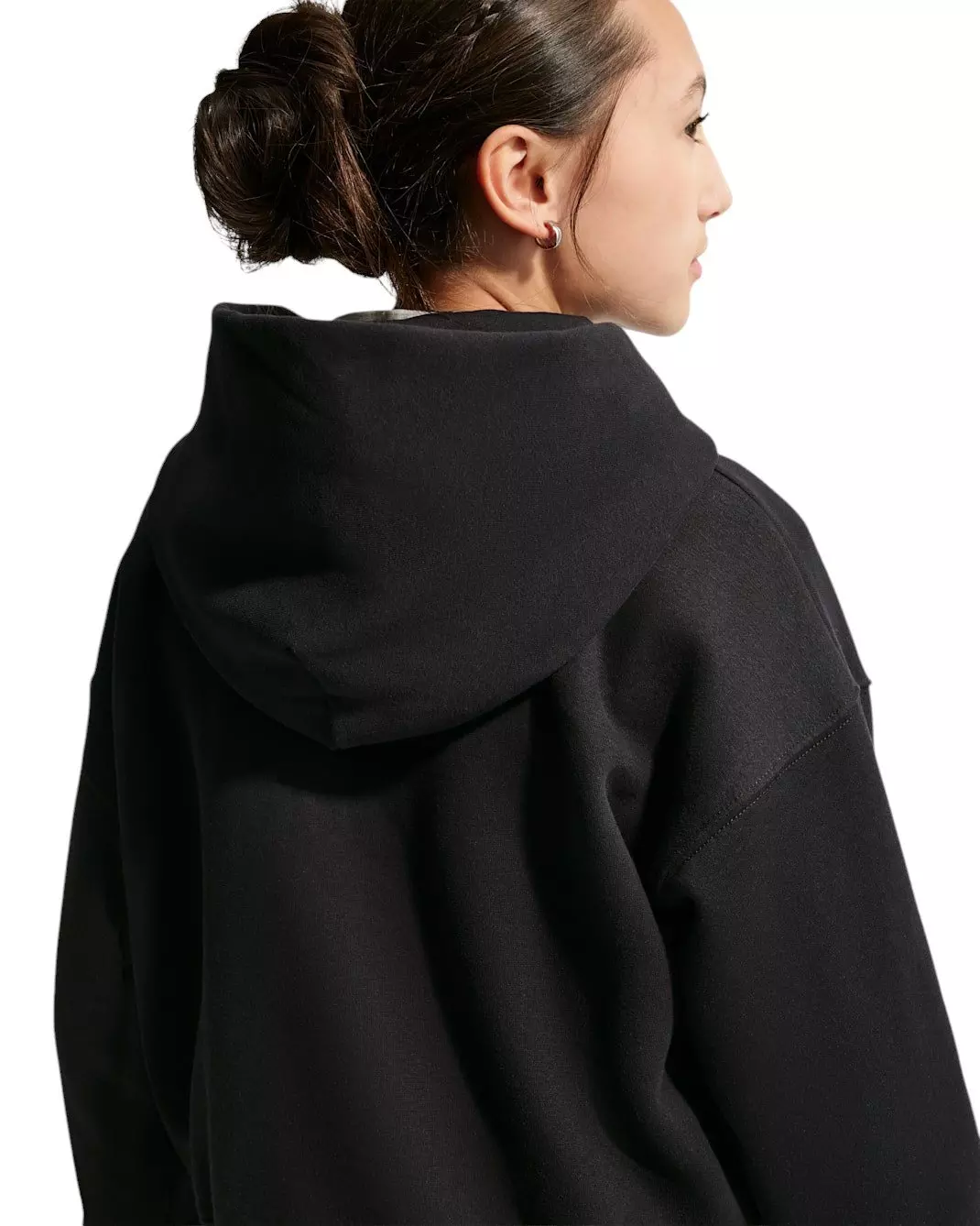 Nike Big Girls' Sportswear Studio Fleece Oversized Full-Zip Jacket - Black - BLACK
